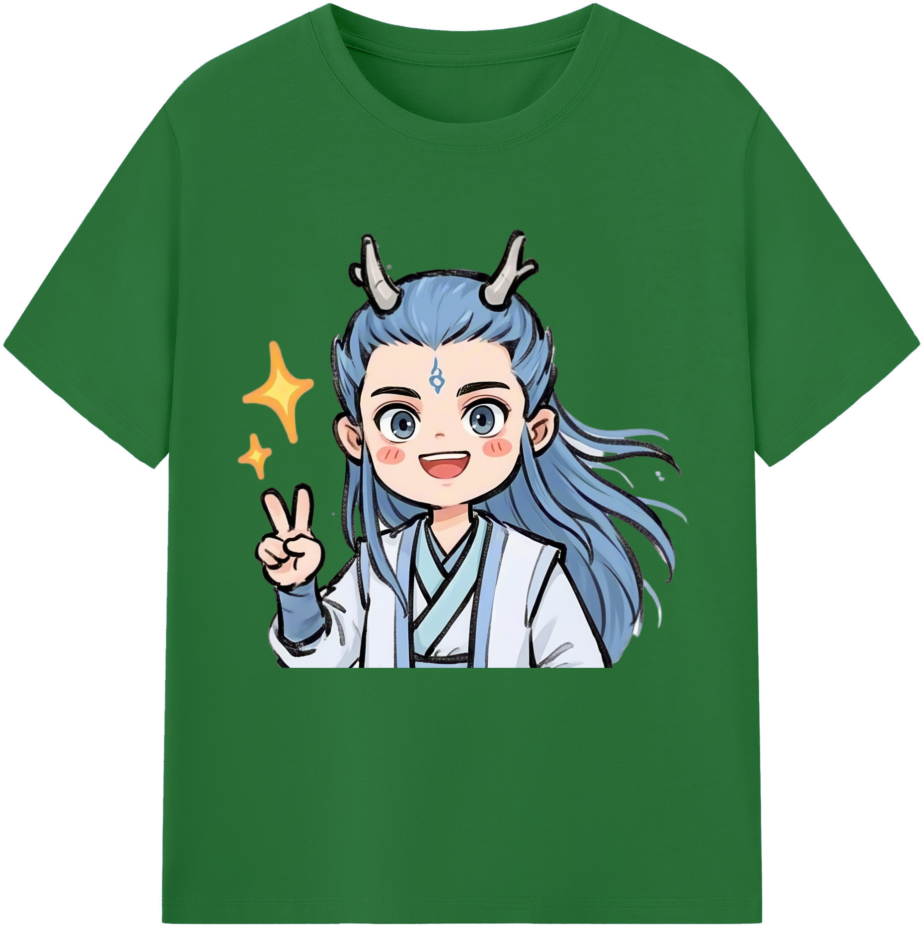 （画像用） Ne Zha 2 ナタ 魔童の大暴れ 綿100％半袖Tシャツ（フロントプリント）