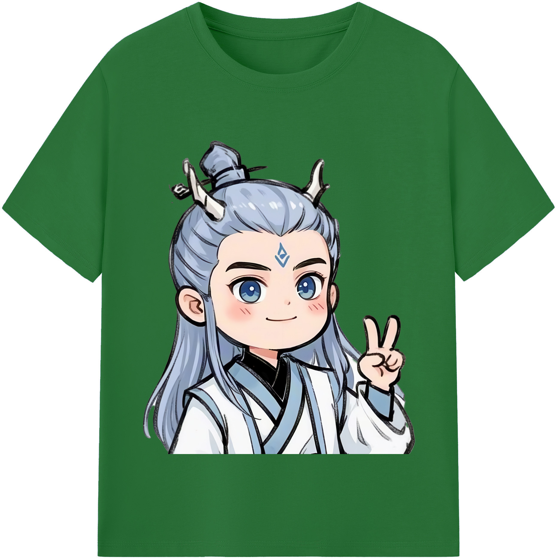 （画像用） Ne Zha 2 ナタ 魔童の大暴れ 綿100％半袖Tシャツ（フロントプリント）