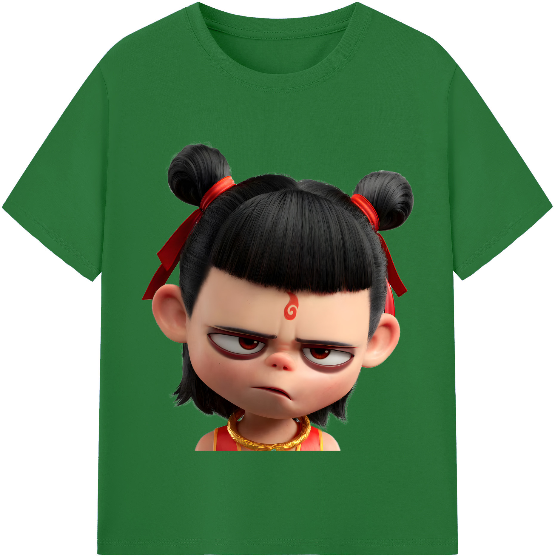 （画像用） Ne Zha 2 ナタ 魔童の大暴れ 綿100％半袖Tシャツ（フロントプリント）