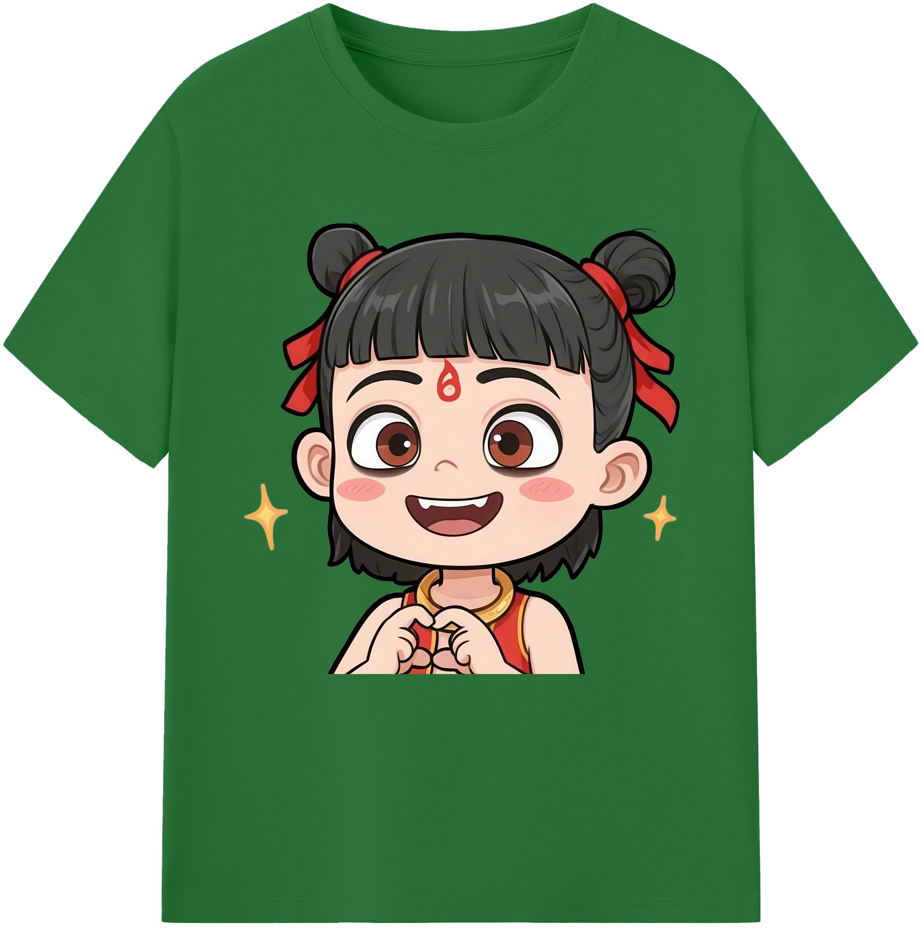 （画像用） Ne Zha 2 ナタ 魔童の大暴れ 綿100％半袖Tシャツ（フロントプリント）