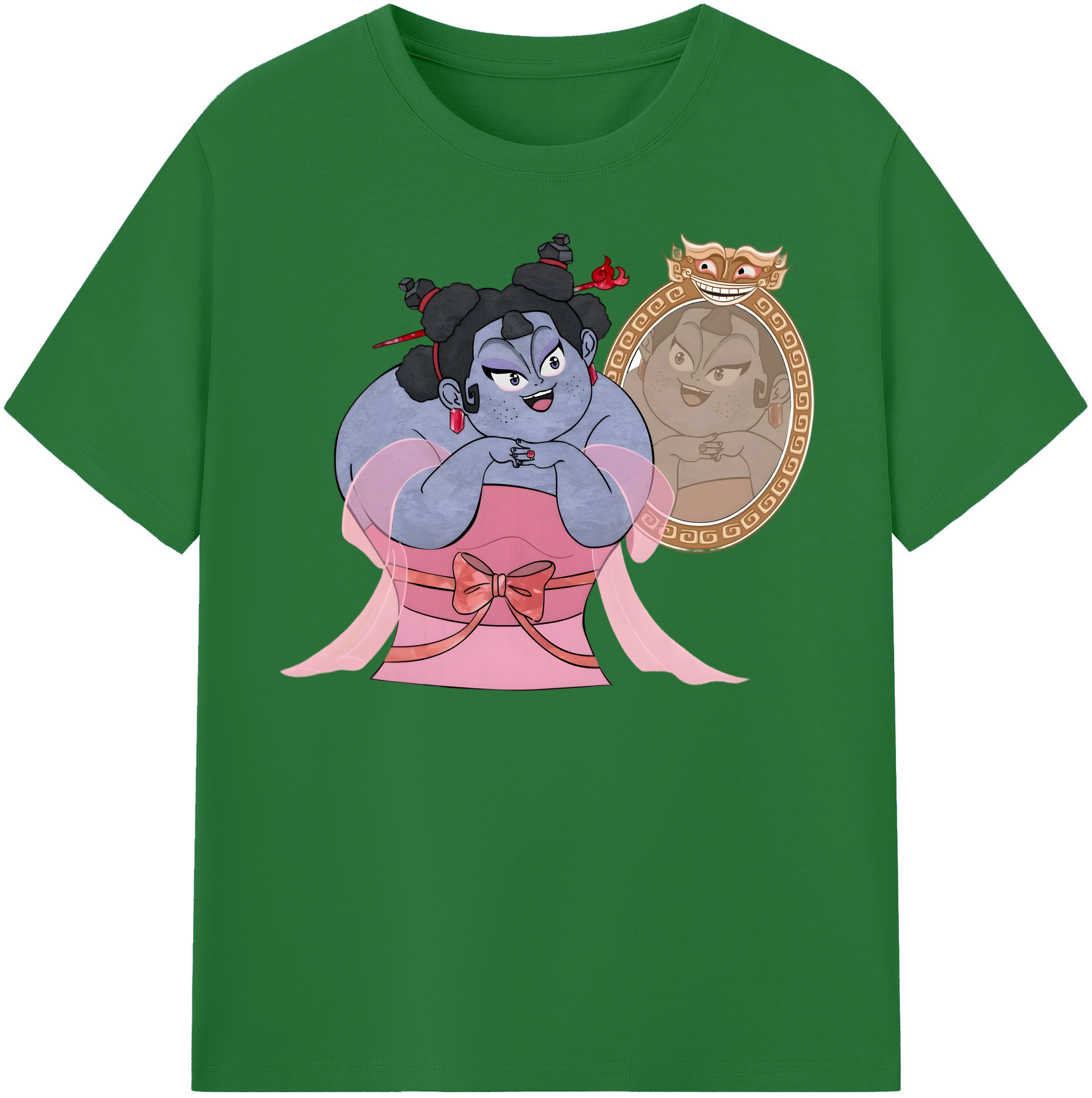 （画像用） Ne Zha 2 ナタ 魔童の大暴れ 綿100％半袖Tシャツ（フロントプリント）