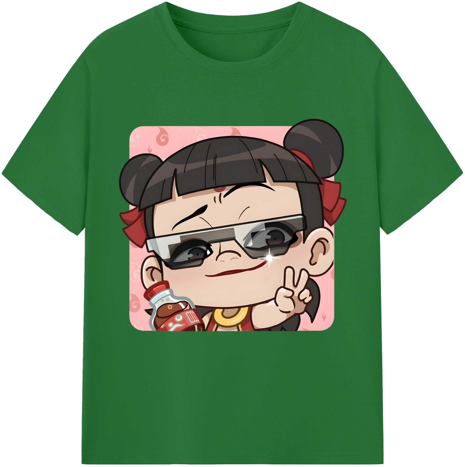 （画像用） Ne Zha 2 ナタ 魔童の大暴れ 綿100％半袖Tシャツ（フロントプリント）