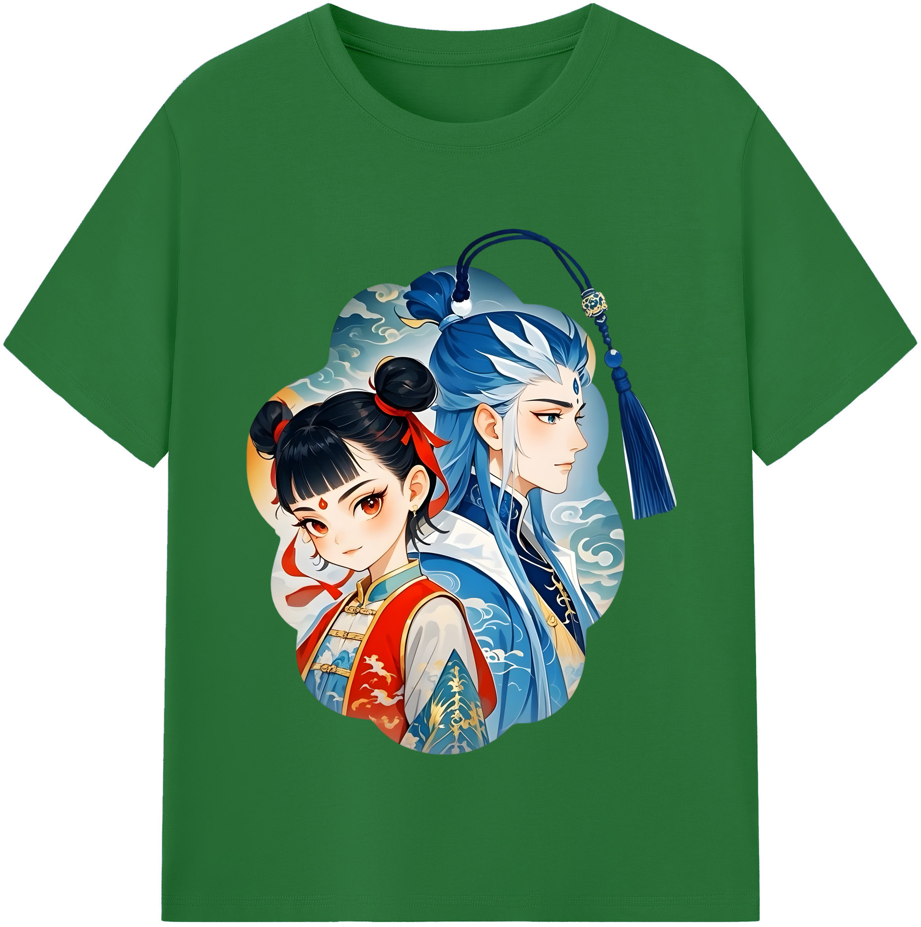 （画像用） Ne Zha 2 ナタ 魔童の大暴れ 綿100％半袖Tシャツ（フロントプリント）