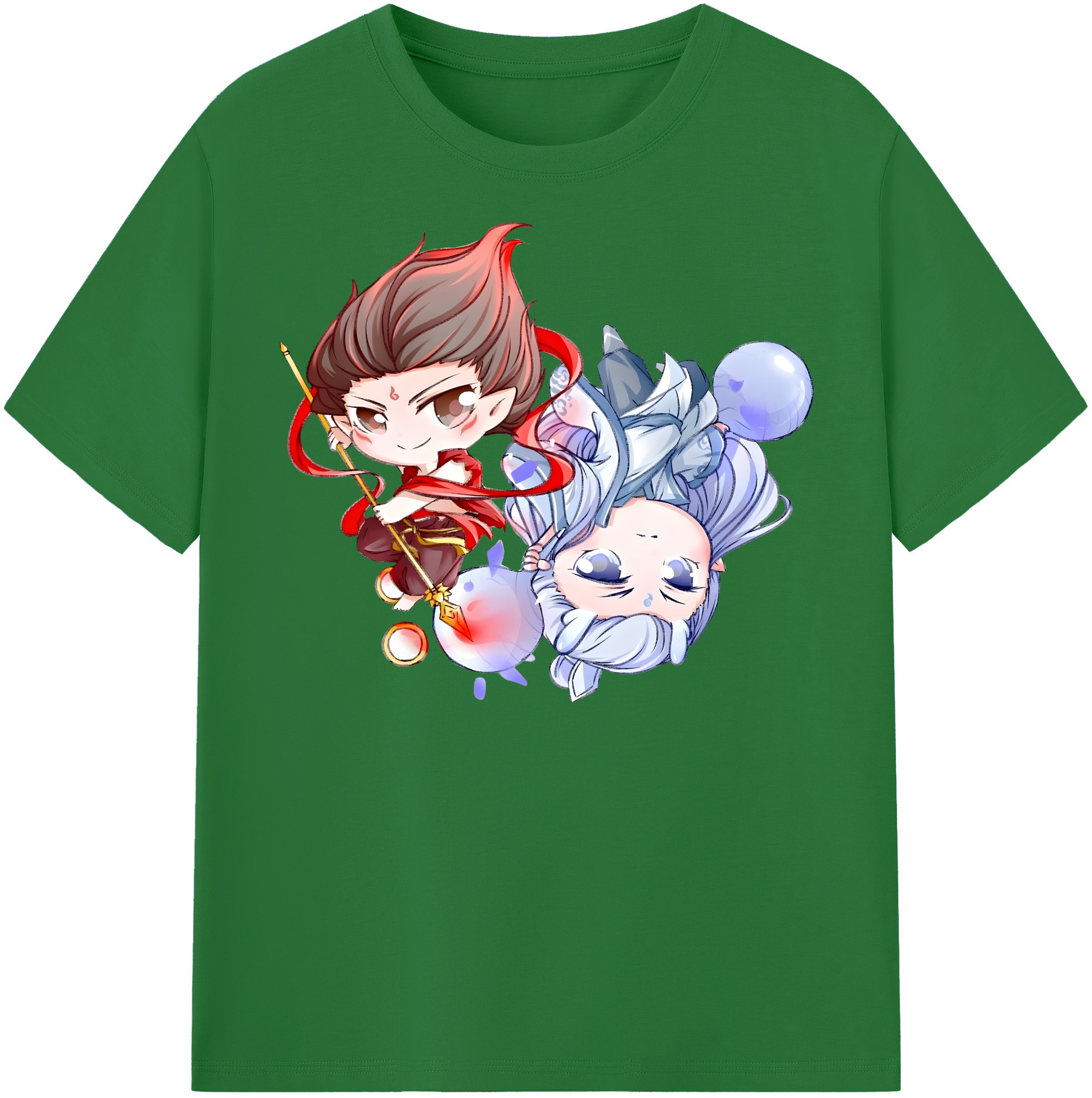 （画像用） Ne Zha 2 ナタ 魔童の大暴れ 綿100％半袖Tシャツ（フロントプリント）