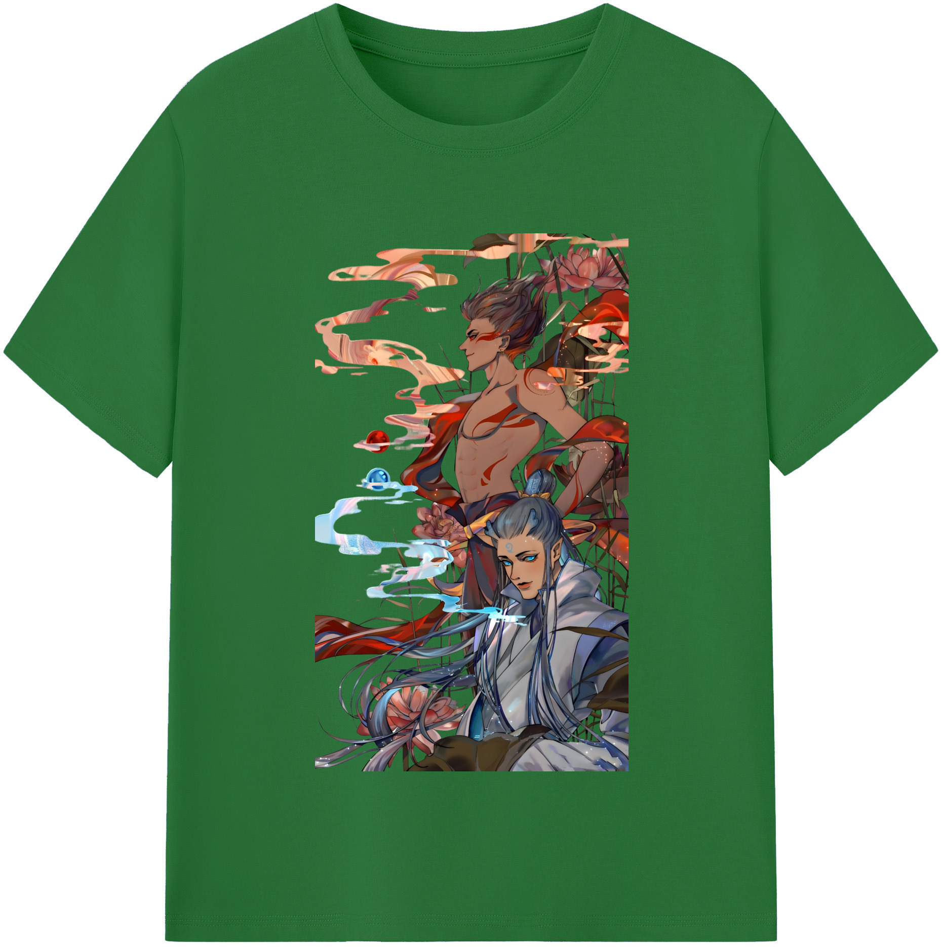 （画像用） Ne Zha 2 ナタ 魔童の大暴れ 綿100％半袖Tシャツ（フロントプリント）