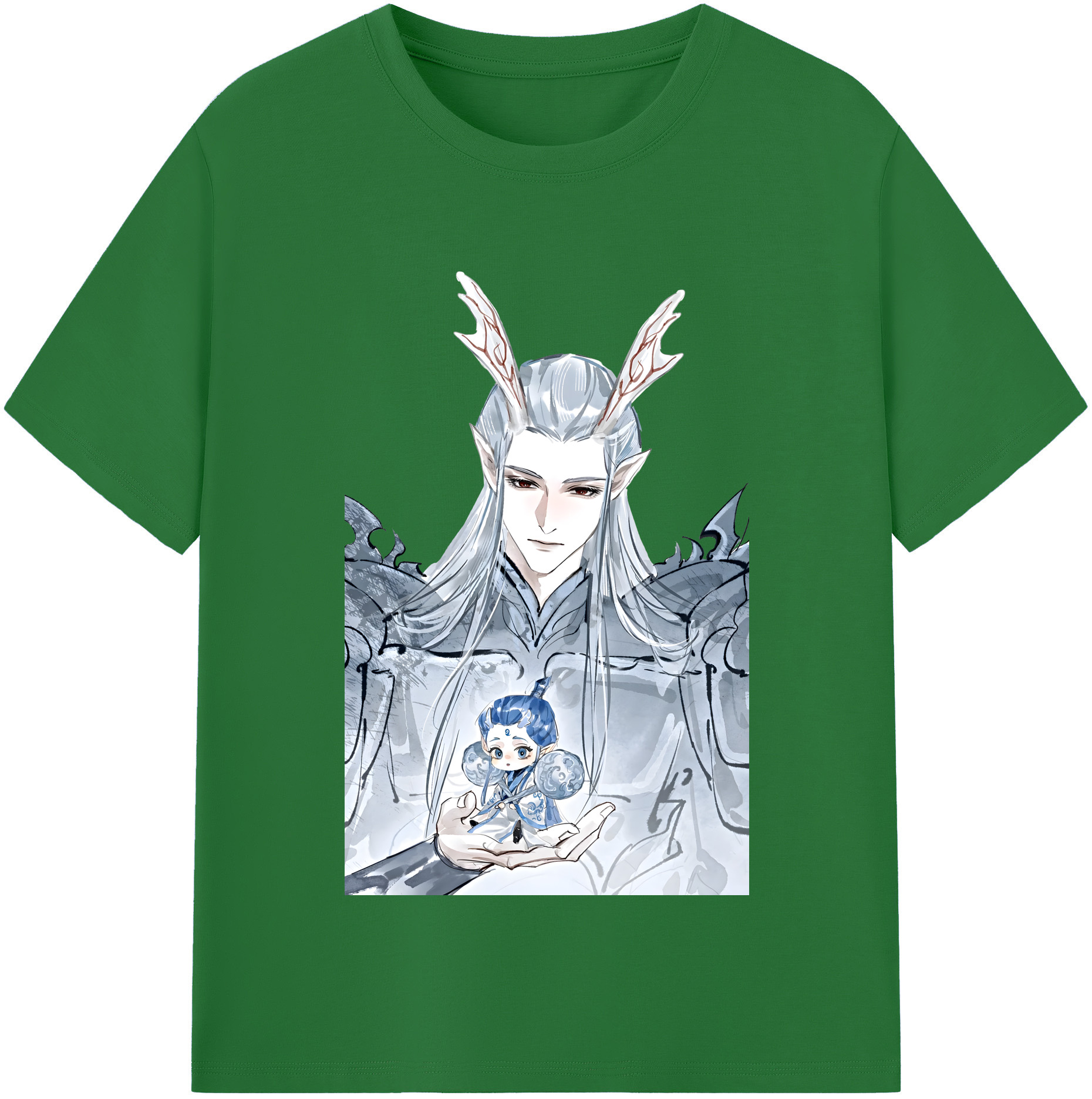 （画像用） Ne Zha 2 ナタ 魔童の大暴れ 綿100％半袖Tシャツ（フロントプリント）