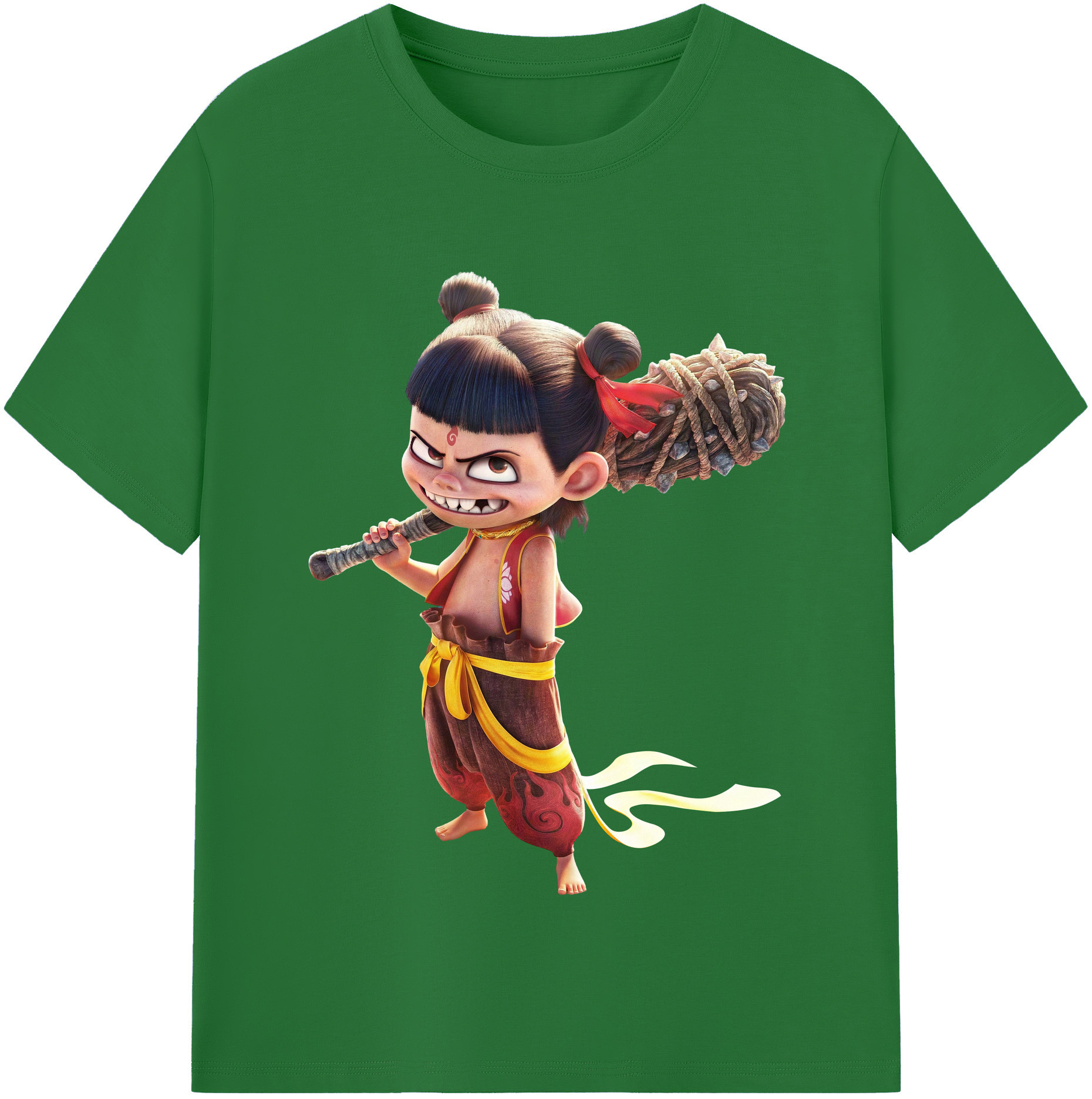 （画像用） Ne Zha 2 ナタ 魔童の大暴れ 綿100％半袖Tシャツ（フロントプリント）