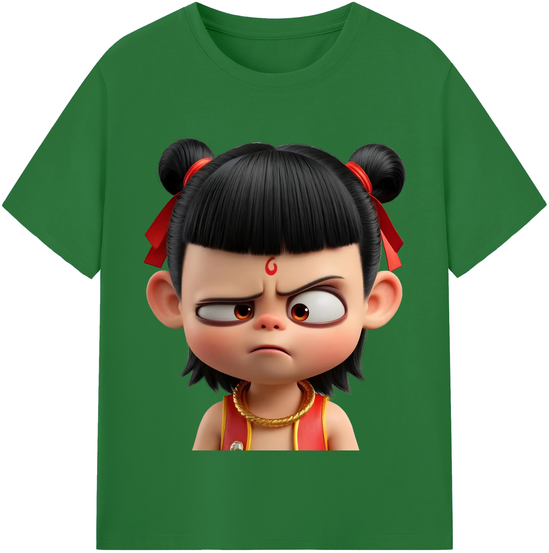 （画像用） Ne Zha 2 ナタ 魔童の大暴れ 綿100％半袖Tシャツ（フロントプリント）