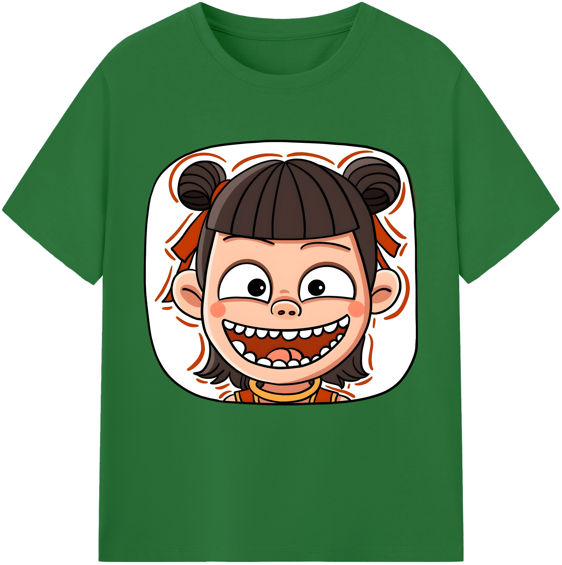 （画像用） Ne Zha 2 ナタ 魔童の大暴れ 綿100％半袖Tシャツ（フロントプリント）