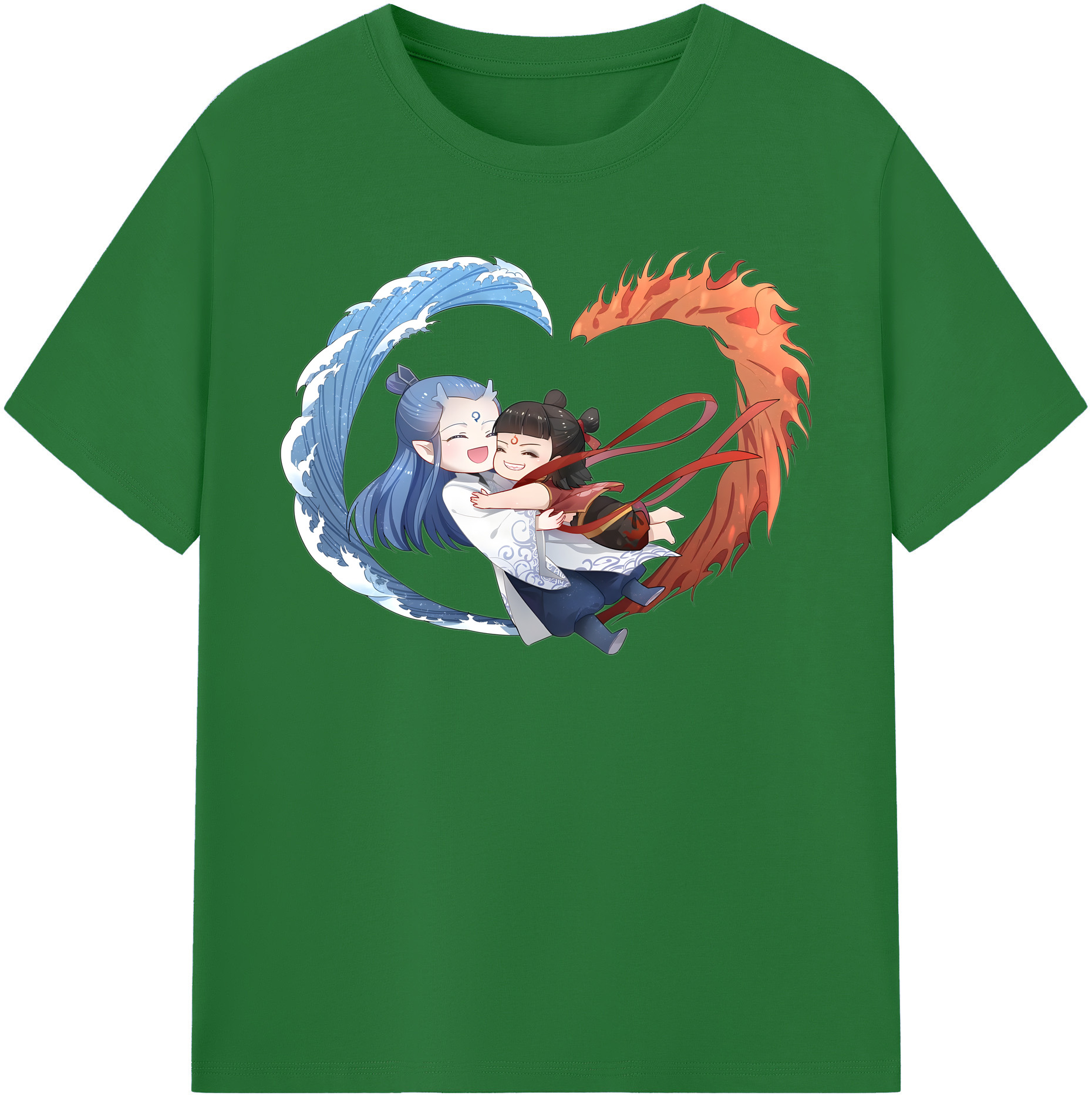 （画像用） Ne Zha 2 ナタ 魔童の大暴れ 綿100％半袖Tシャツ（フロントプリント）