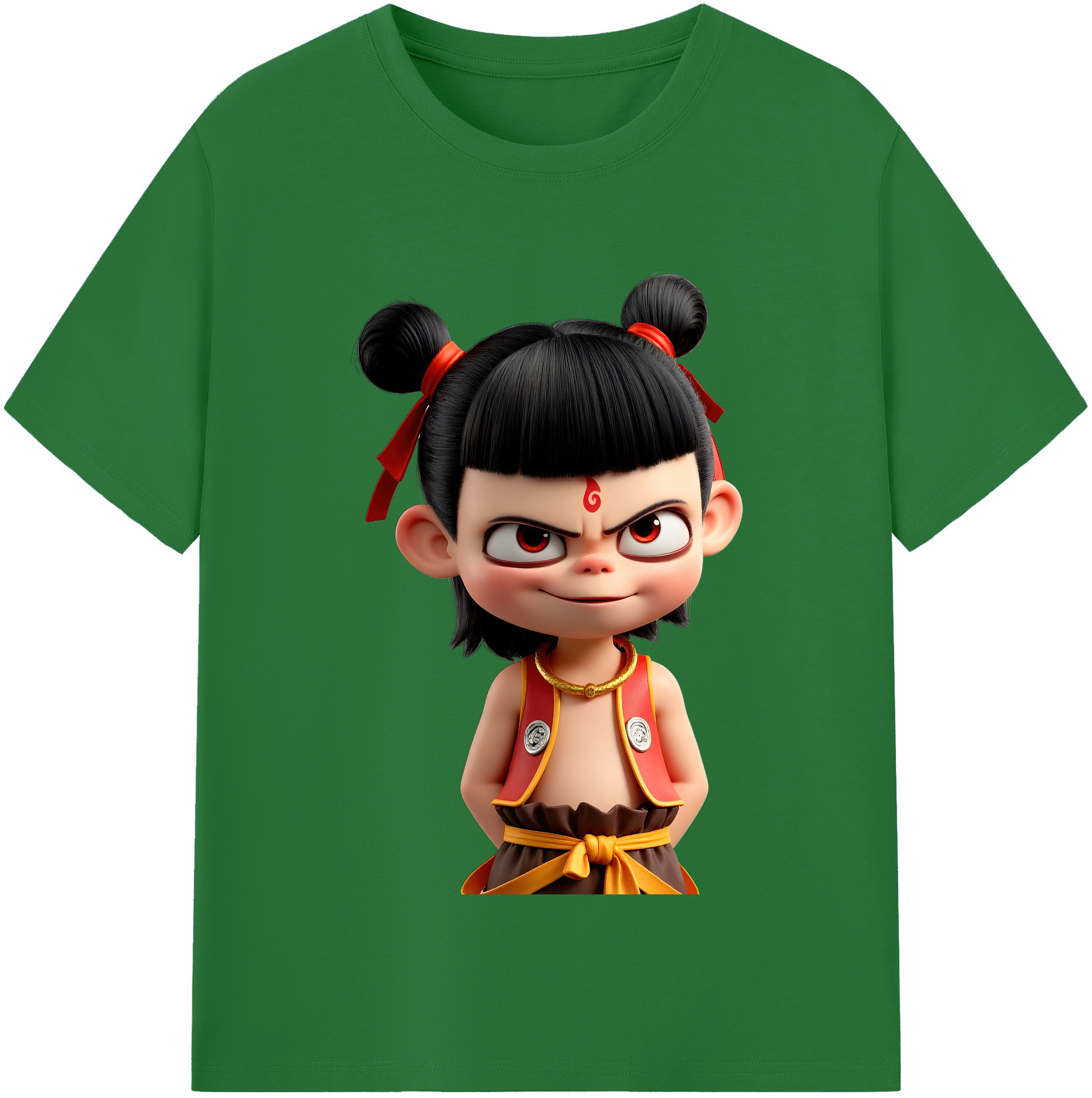 （画像用） Ne Zha 2 ナタ 魔童の大暴れ 綿100％半袖Tシャツ（フロントプリント）