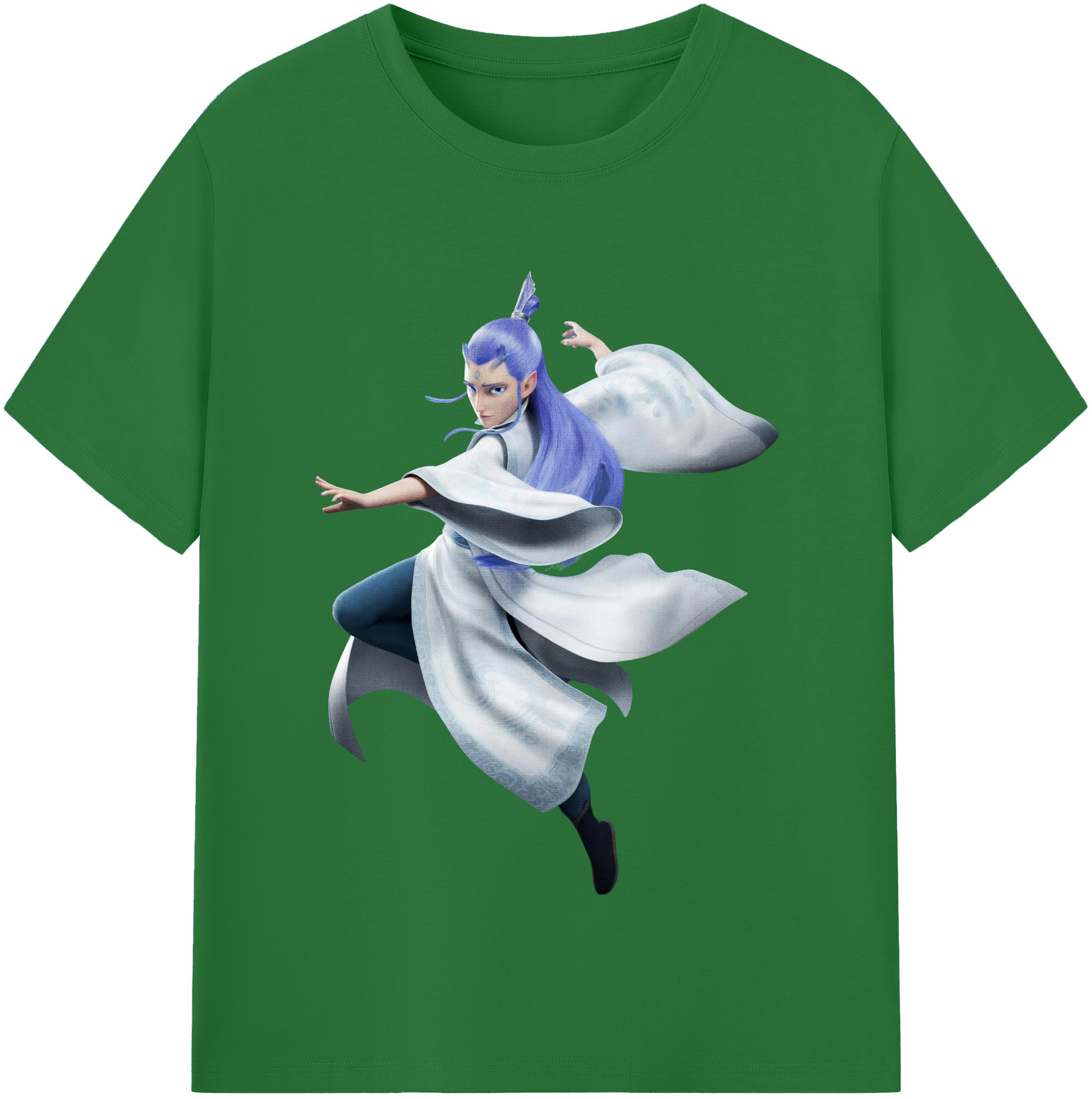 （画像用） Ne Zha 2 ナタ 魔童の大暴れ 綿100％半袖Tシャツ（フロントプリント）