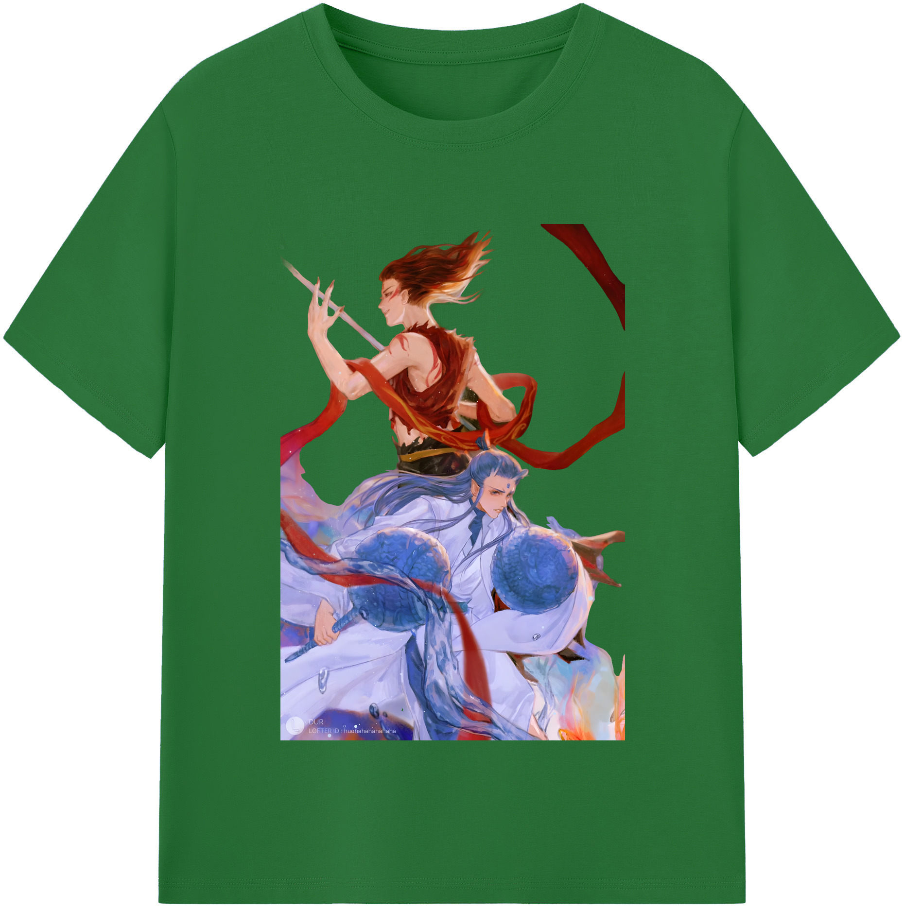 （画像用） Ne Zha 2 ナタ 魔童の大暴れ 綿100％半袖Tシャツ（フロントプリント）