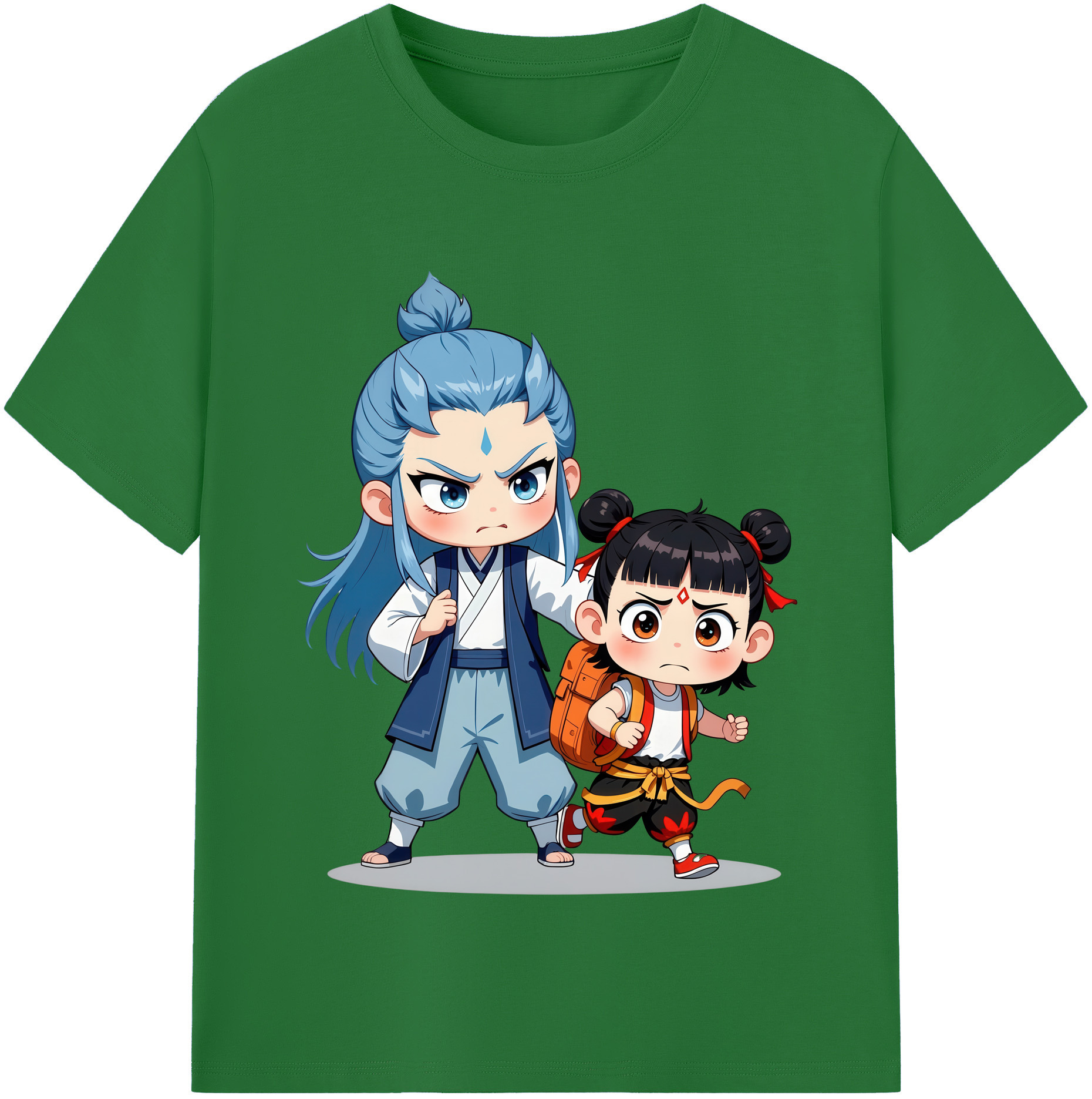 （画像用） Ne Zha 2 ナタ 魔童の大暴れ 綿100％半袖Tシャツ（フロントプリント）
