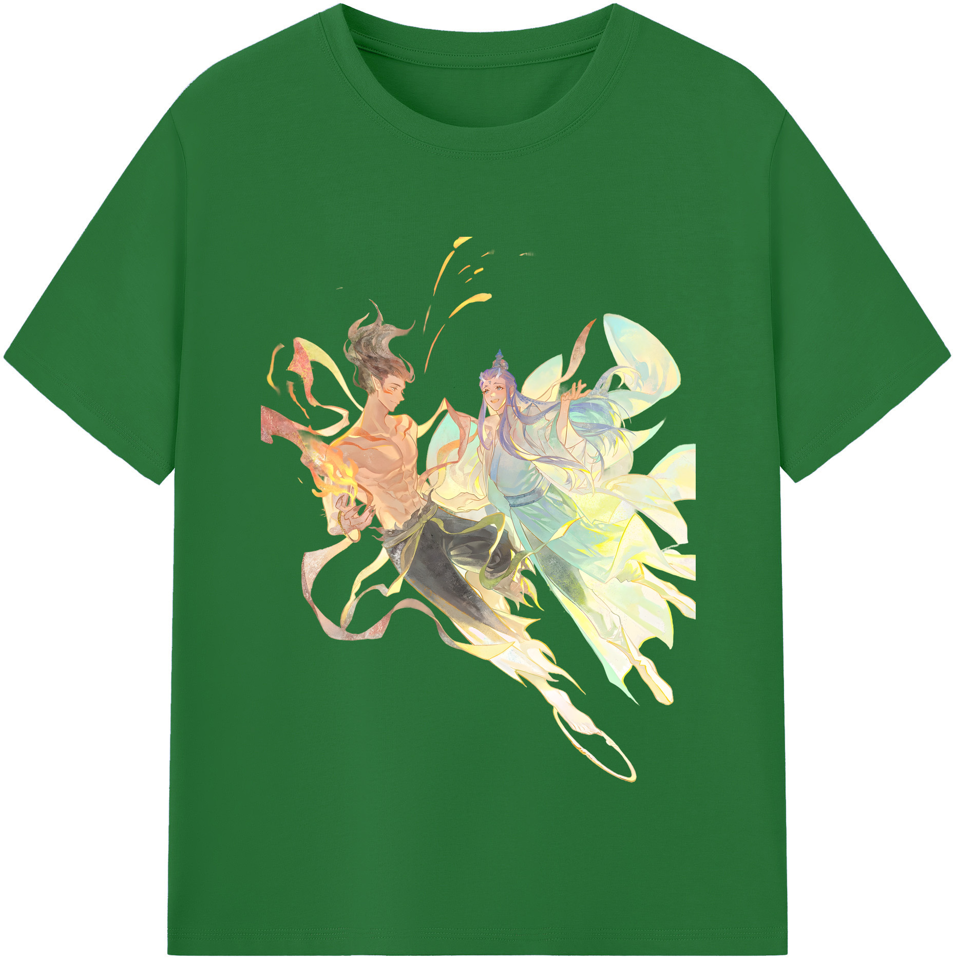 （画像用） Ne Zha 2 ナタ 魔童の大暴れ 綿100％半袖Tシャツ（フロントプリント）