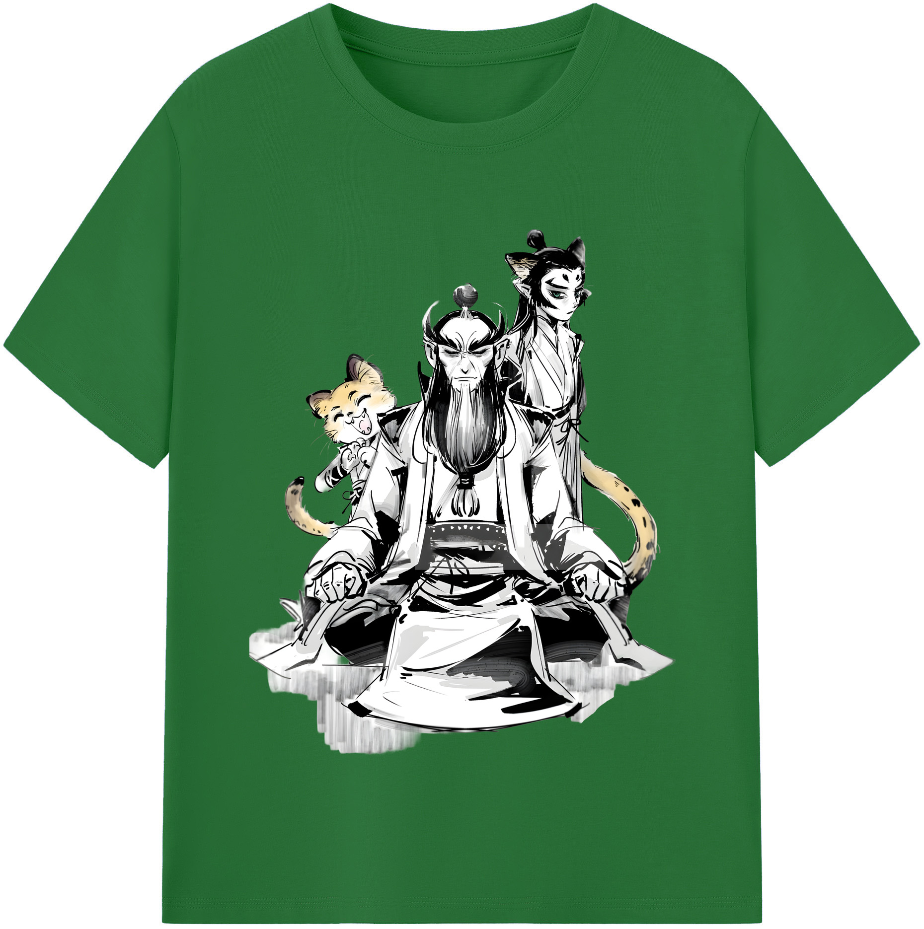 （画像用） Ne Zha 2 ナタ 魔童の大暴れ 綿100％半袖Tシャツ（フロントプリント）