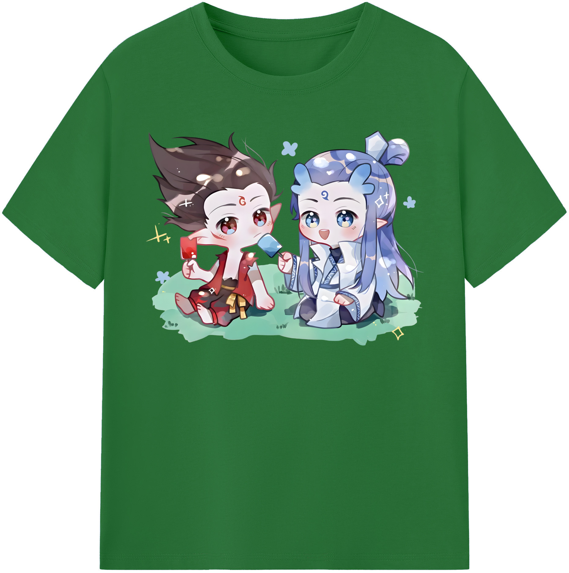 （画像用） Ne Zha 2 ナタ 魔童の大暴れ 綿100％半袖Tシャツ（フロントプリント）