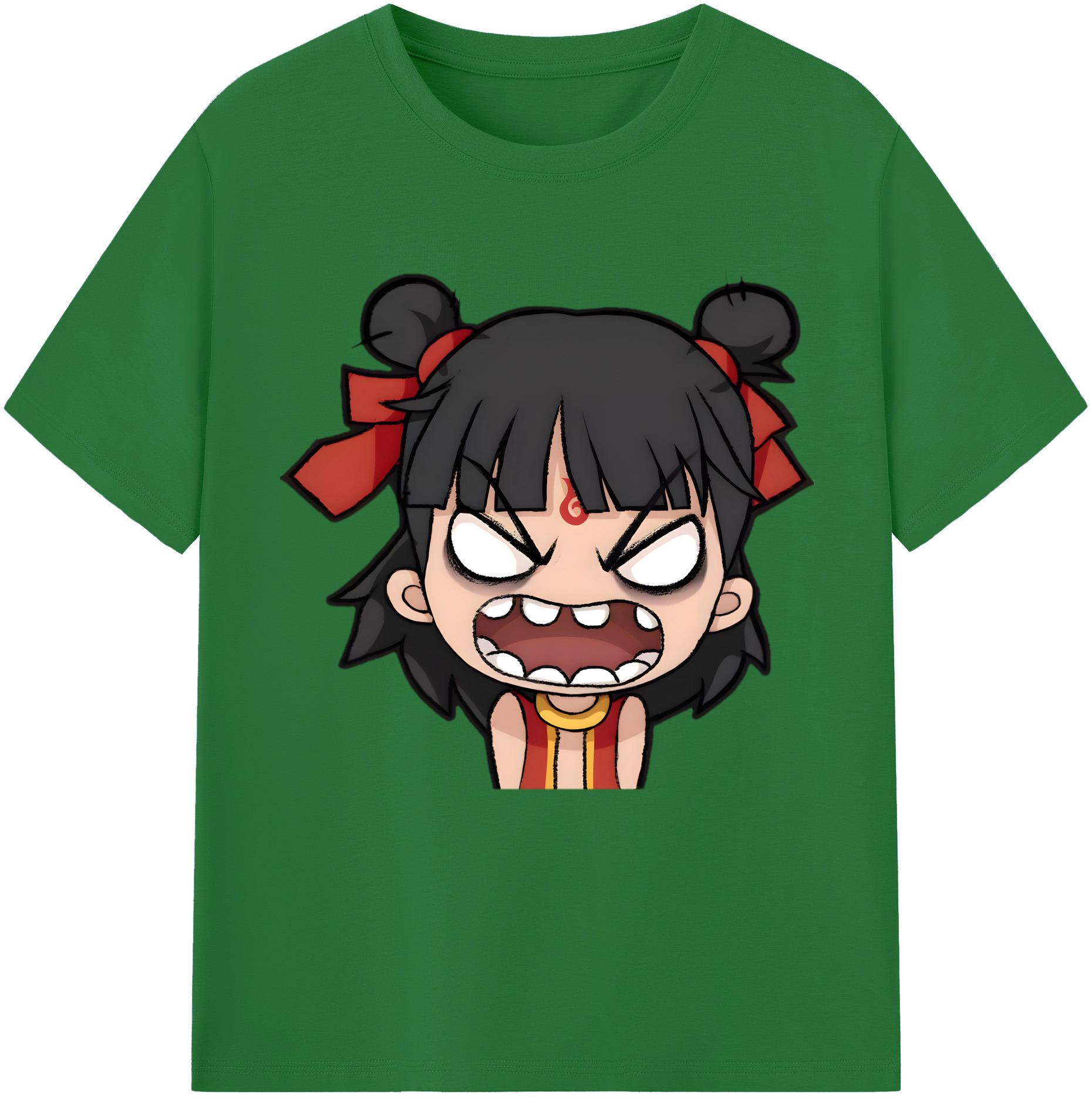 （画像用） Ne Zha 2 ナタ 魔童の大暴れ 綿100％半袖Tシャツ（フロントプリント）