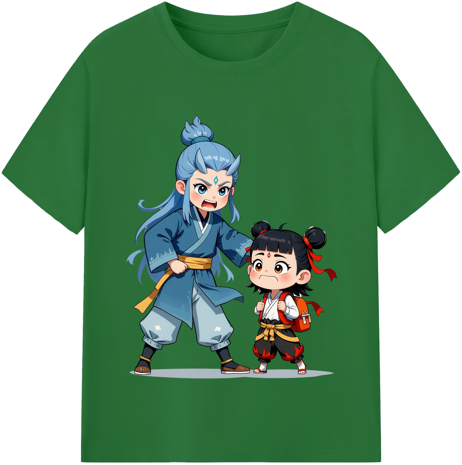 （画像用） Ne Zha 2 ナタ 魔童の大暴れ 綿100％半袖Tシャツ（フロントプリント）