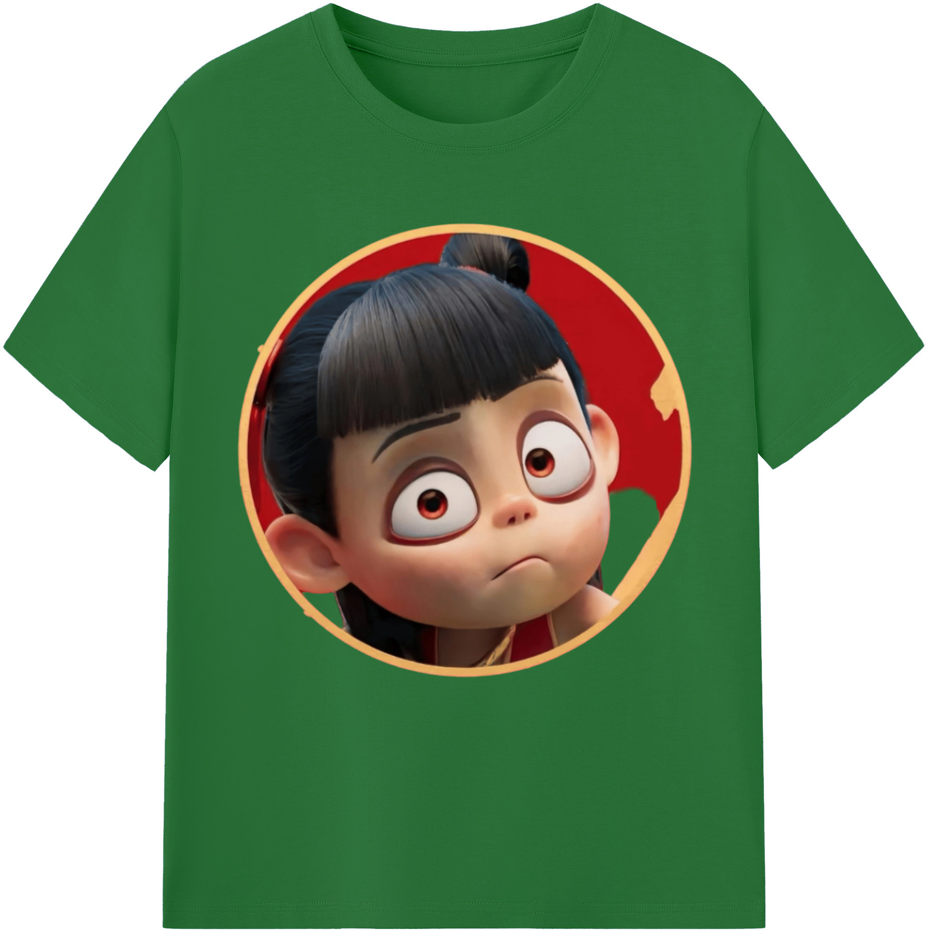 （画像用） Ne Zha 2 ナタ 魔童の大暴れ 綿100％半袖Tシャツ（フロントプリント）