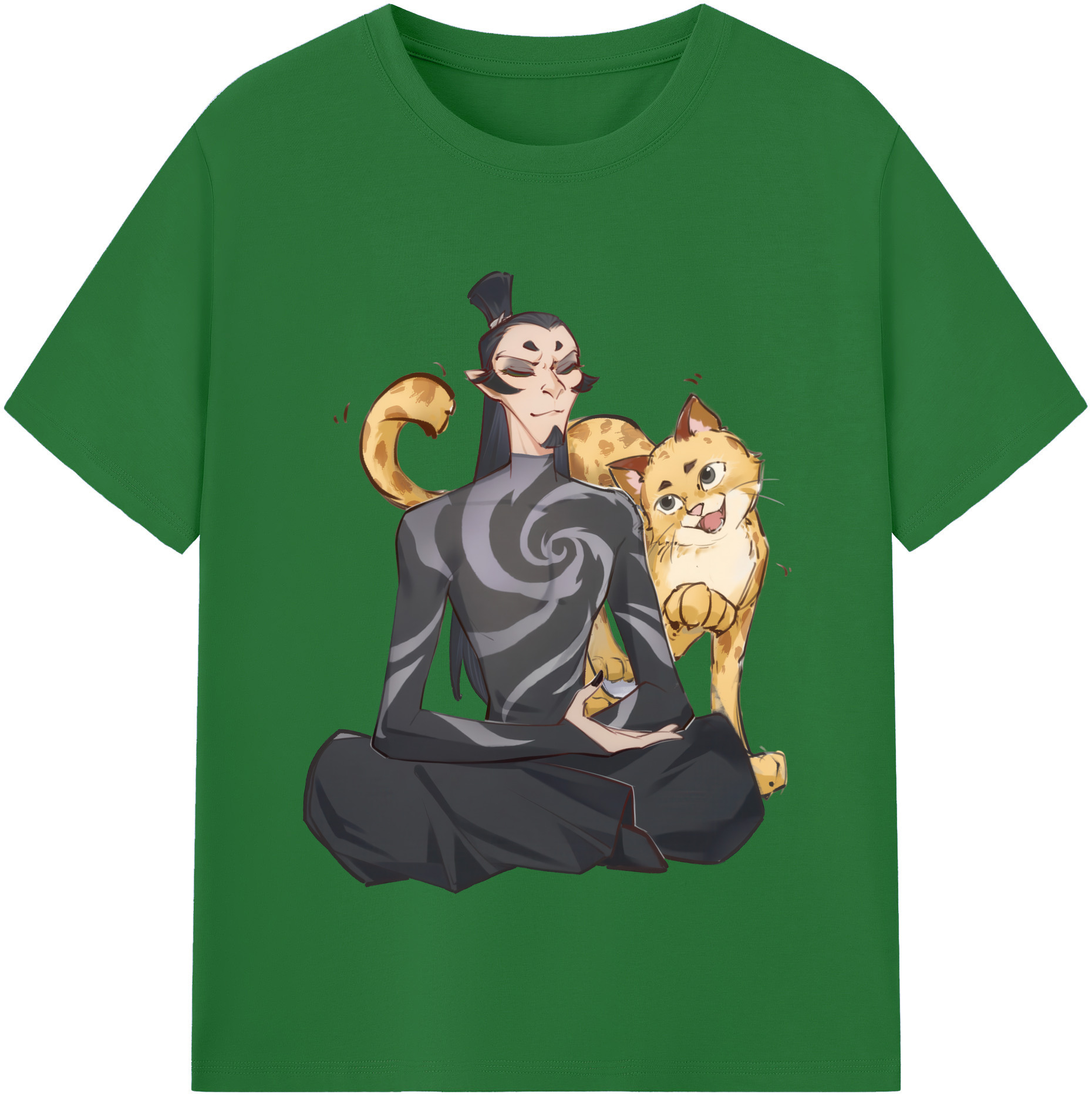 （画像用） Ne Zha 2 ナタ 魔童の大暴れ 綿100％半袖Tシャツ（フロントプリント）