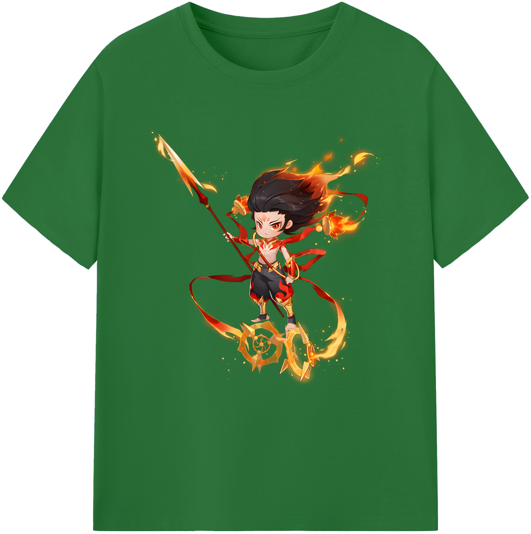 （画像用） Ne Zha 2 ナタ 魔童の大暴れ 綿100％半袖Tシャツ（フロントプリント）