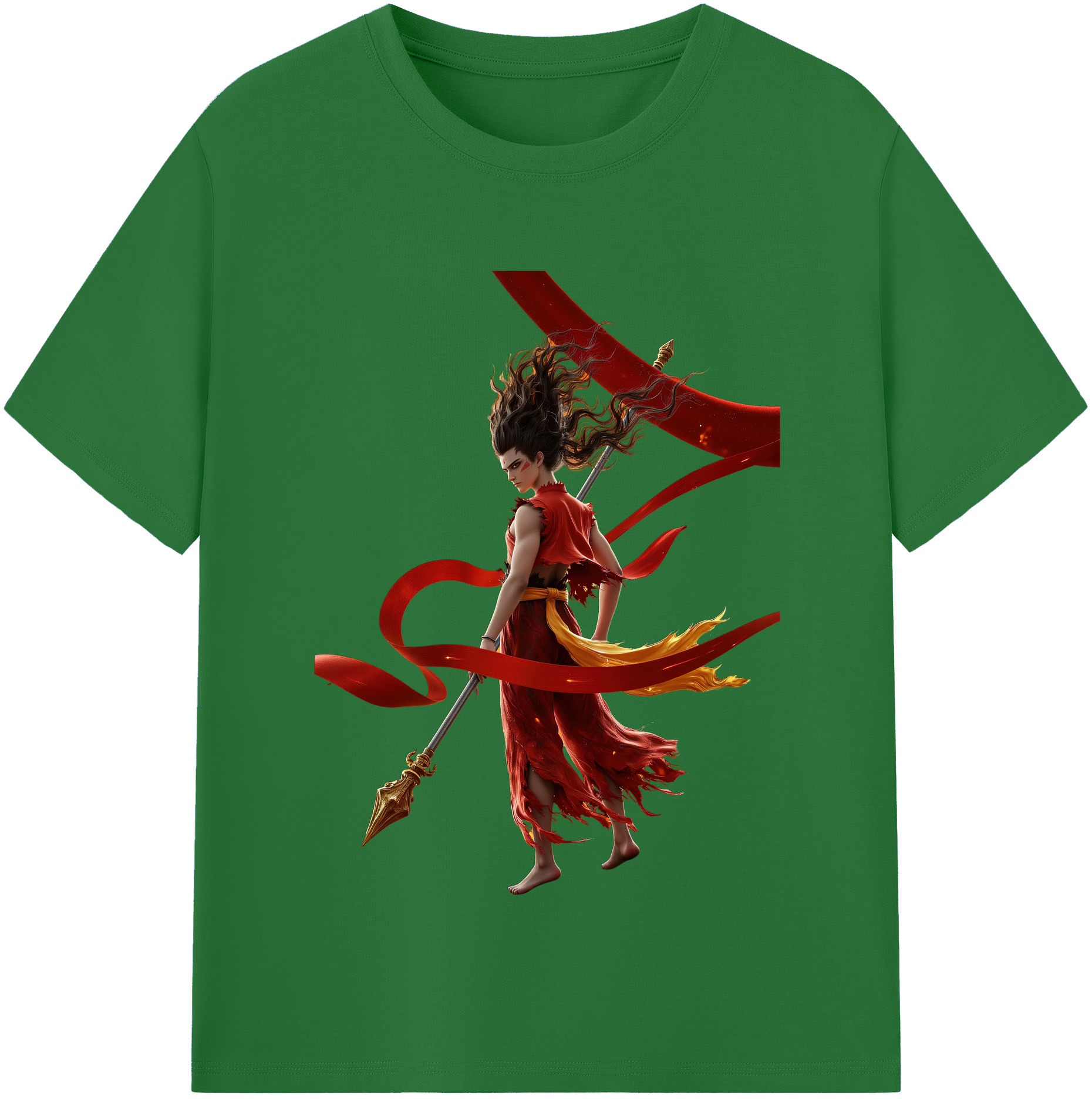 （画像用） Ne Zha 2 ナタ 魔童の大暴れ 綿100％半袖Tシャツ（フロントプリント）