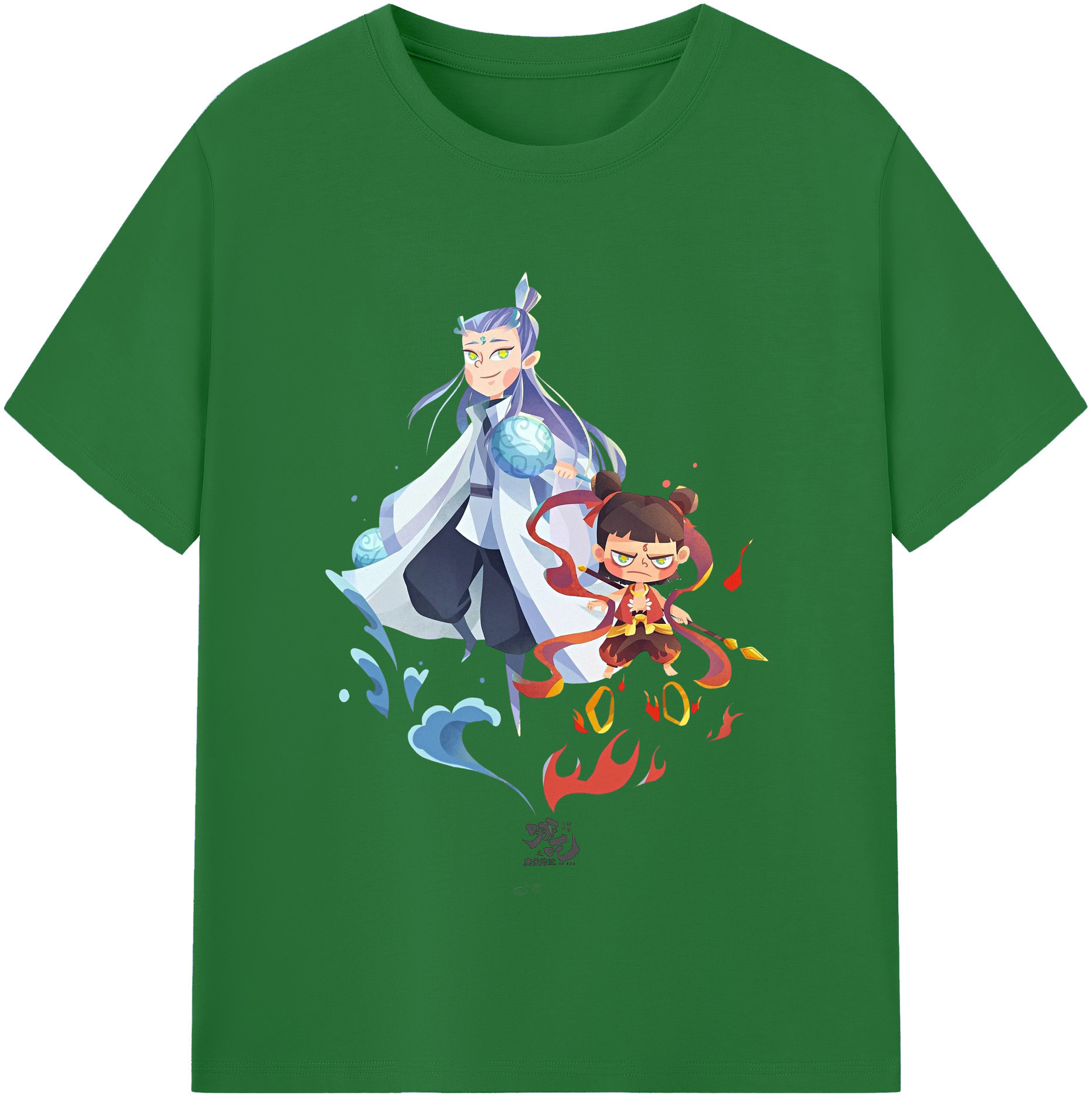 （画像用） Ne Zha 2 ナタ 魔童の大暴れ 綿100％半袖Tシャツ（フロントプリント）