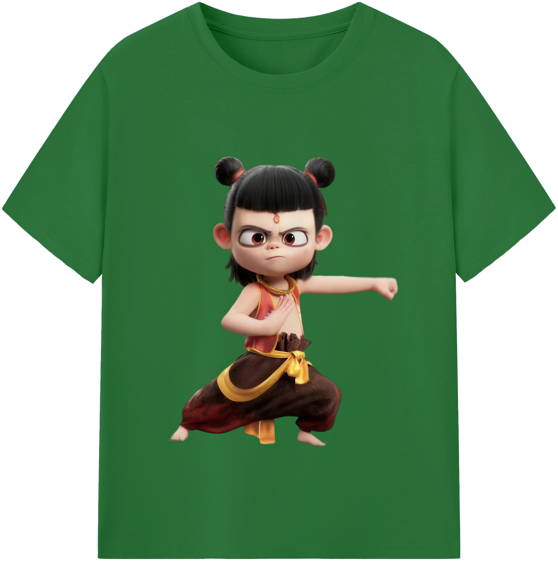 （画像用） Ne Zha 2 ナタ 魔童の大暴れ 綿100％半袖Tシャツ（フロントプリント）