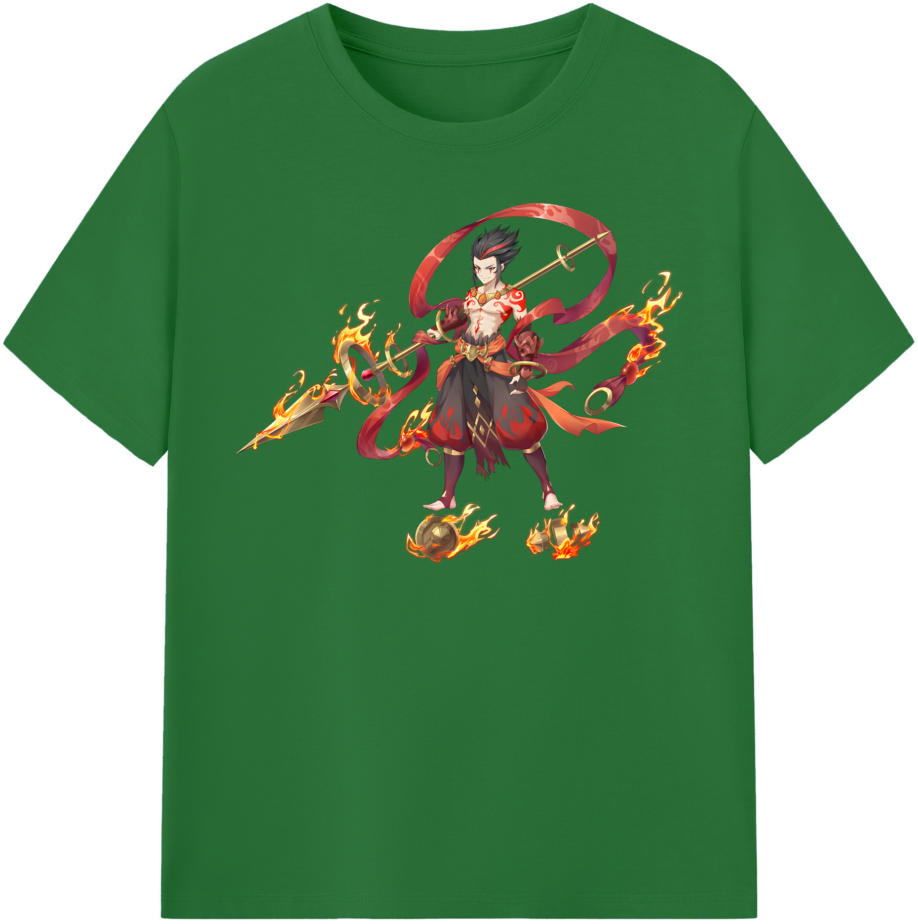 （画像用） Ne Zha 2 ナタ 魔童の大暴れ 綿100％半袖Tシャツ（フロントプリント）