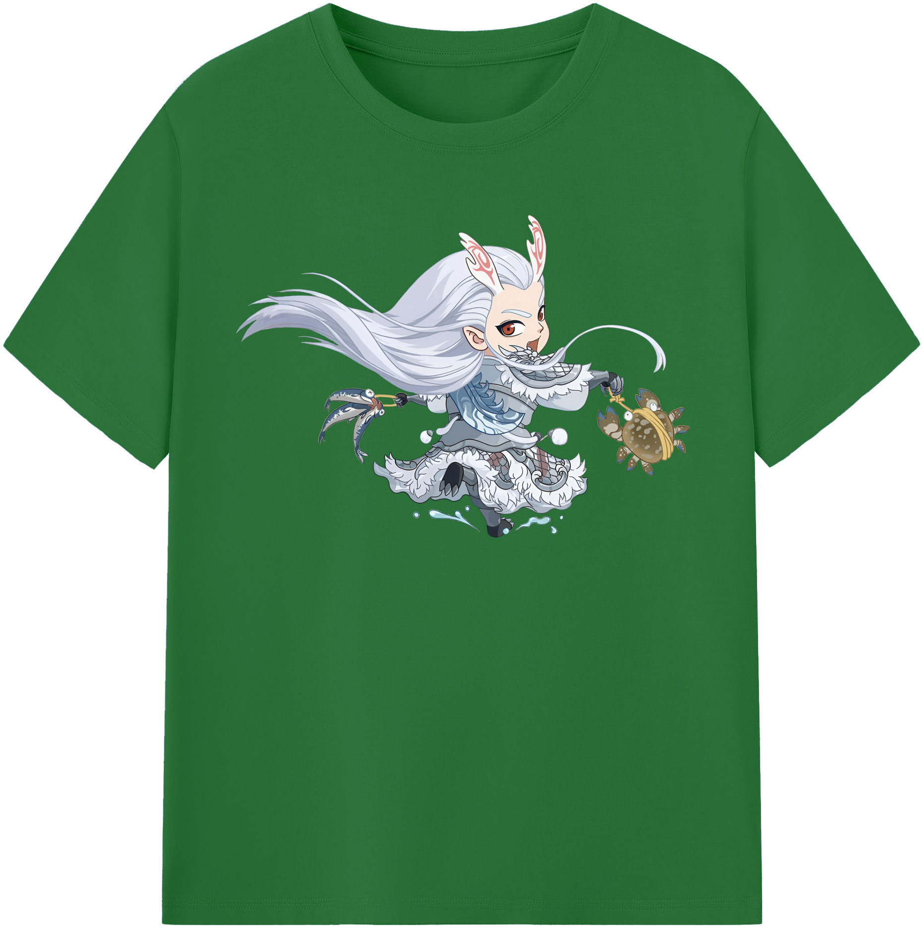 （画像用） Ne Zha 2 ナタ 魔童の大暴れ 綿100％半袖Tシャツ（フロントプリント）