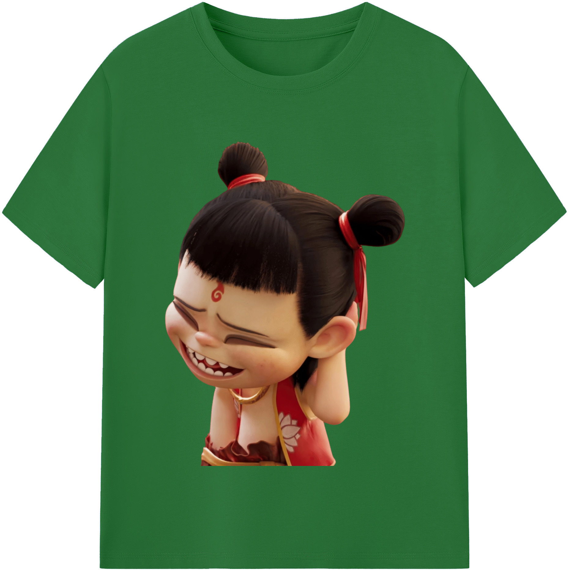 （画像用） Ne Zha 2 ナタ 魔童の大暴れ 綿100％半袖Tシャツ（フロントプリント）