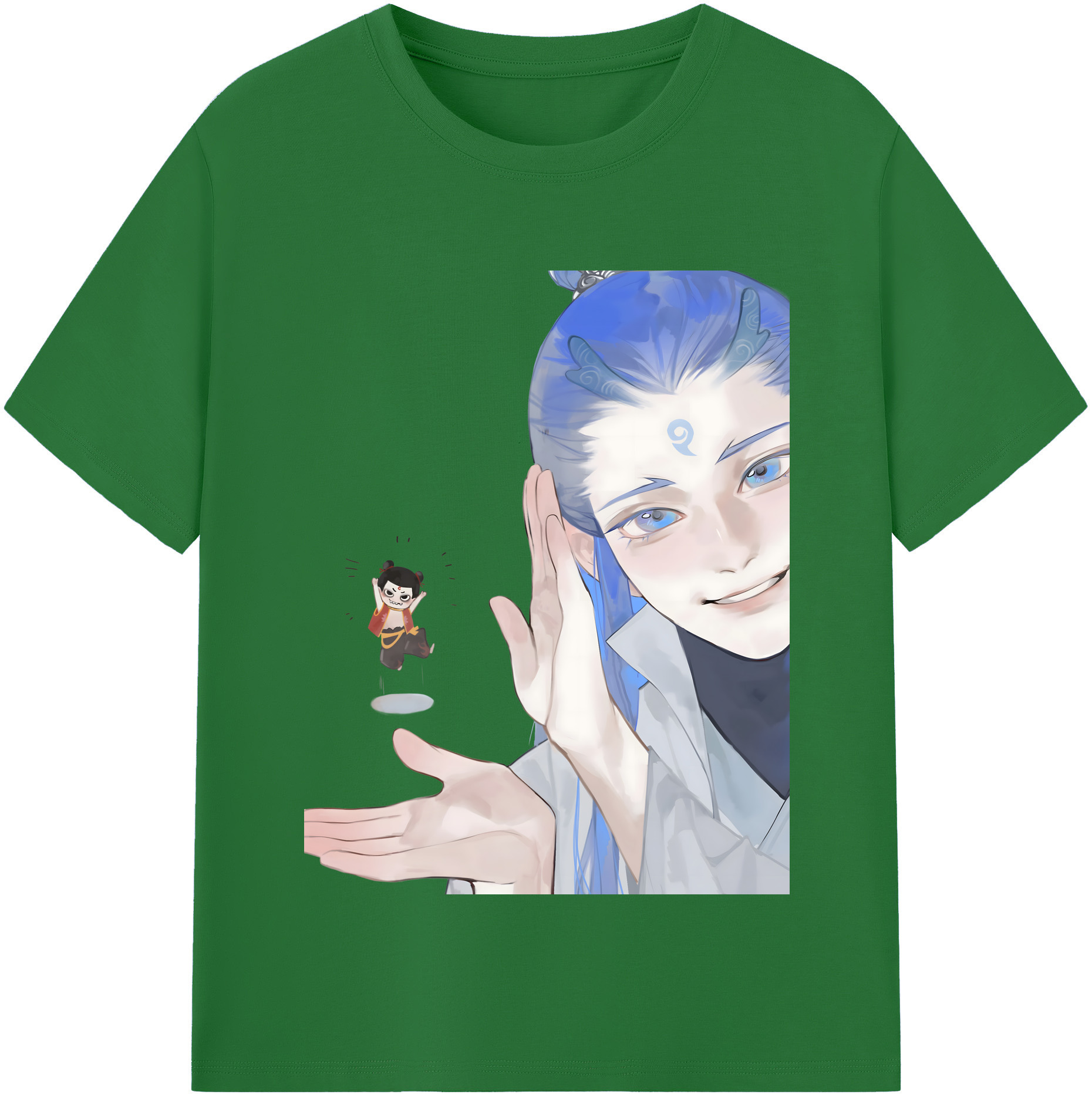 （画像用） Ne Zha 2 ナタ 魔童の大暴れ 綿100％半袖Tシャツ（フロントプリント）