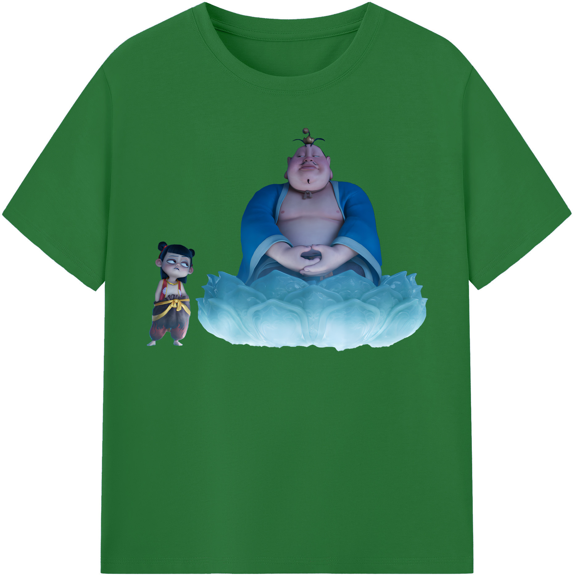（画像用） Ne Zha 2 ナタ 魔童の大暴れ 綿100％半袖Tシャツ（フロントプリント）