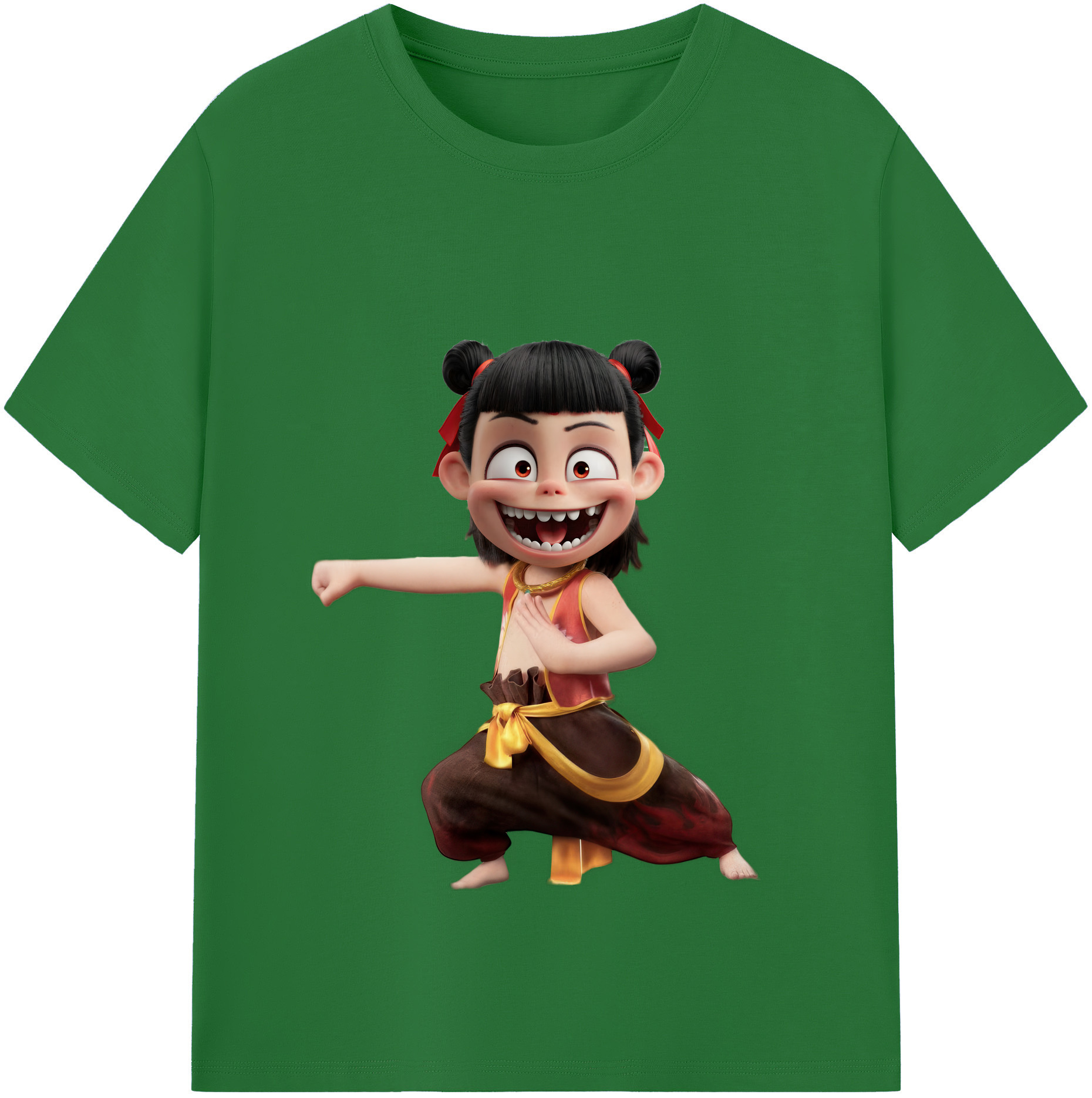 （画像用） Ne Zha 2 ナタ 魔童の大暴れ 綿100％半袖Tシャツ（フロントプリント）