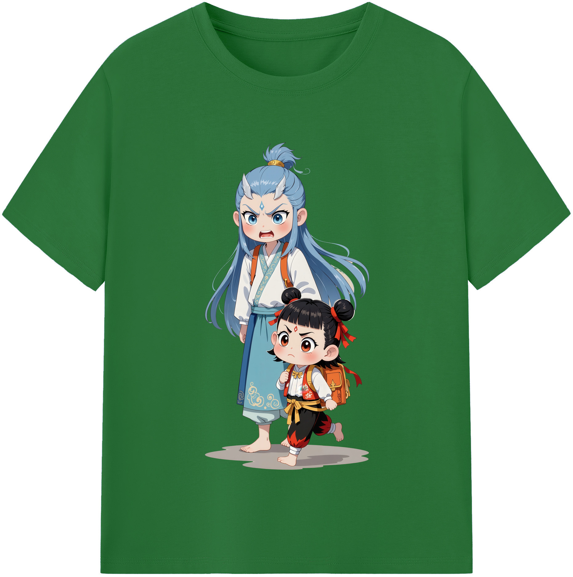 （画像用） Ne Zha 2 ナタ 魔童の大暴れ 綿100％半袖Tシャツ（フロントプリント）