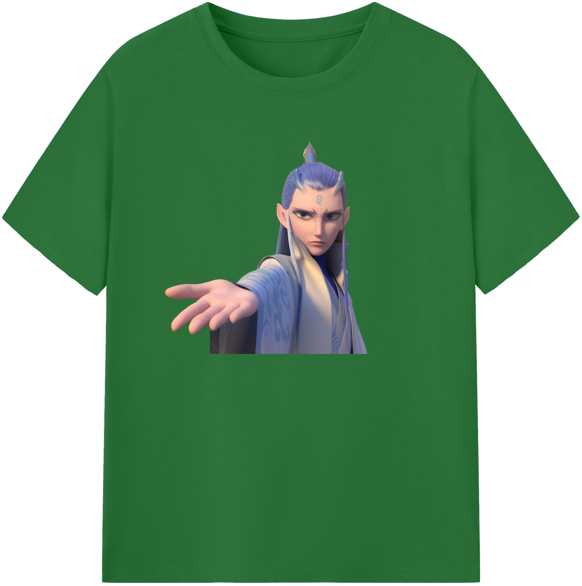 （画像用） Ne Zha 2 ナタ 魔童の大暴れ 綿100％半袖Tシャツ（フロントプリント）