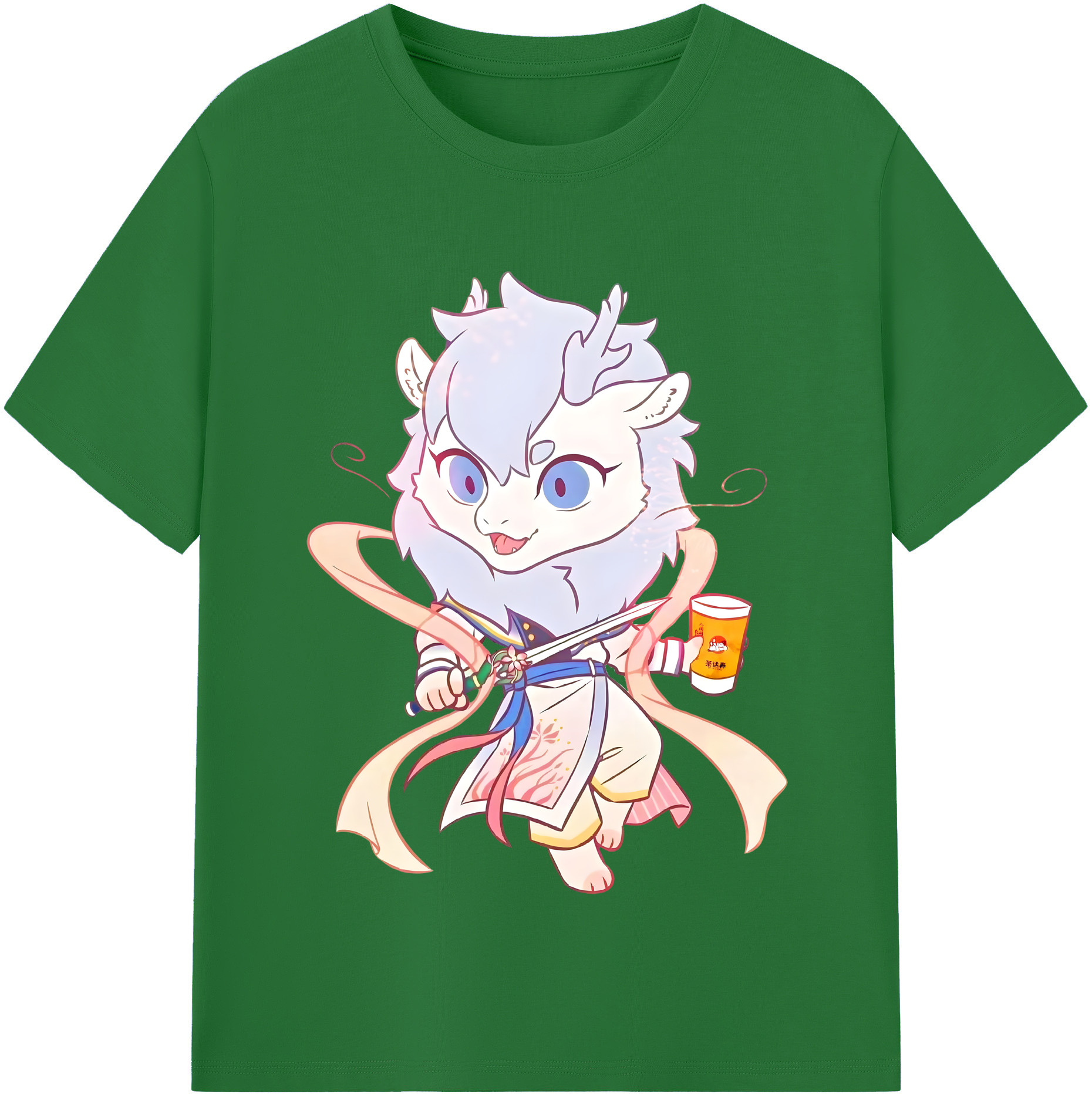 （画像用） Ne Zha 2 ナタ 魔童の大暴れ 綿100％半袖Tシャツ（フロントプリント）