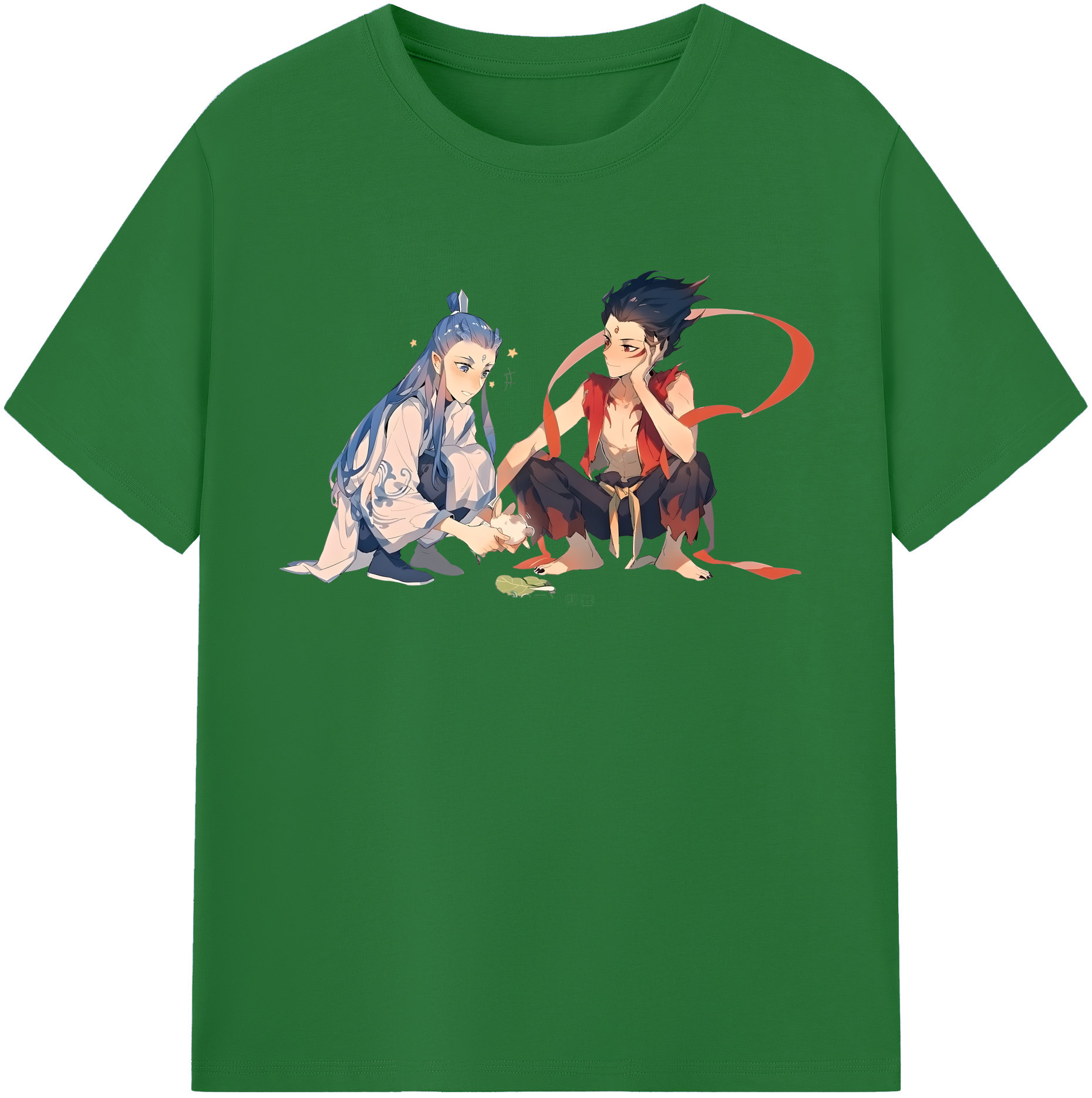 （画像用） Ne Zha 2 ナタ 魔童の大暴れ 綿100％半袖Tシャツ（フロントプリント）