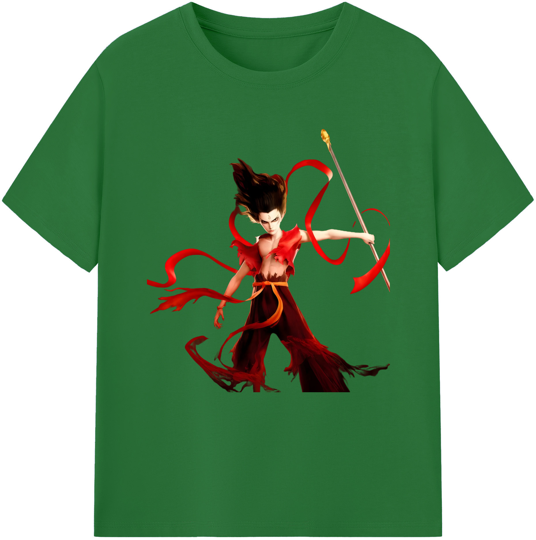 （画像用） Ne Zha 2 ナタ 魔童の大暴れ 綿100％半袖Tシャツ（フロントプリント）