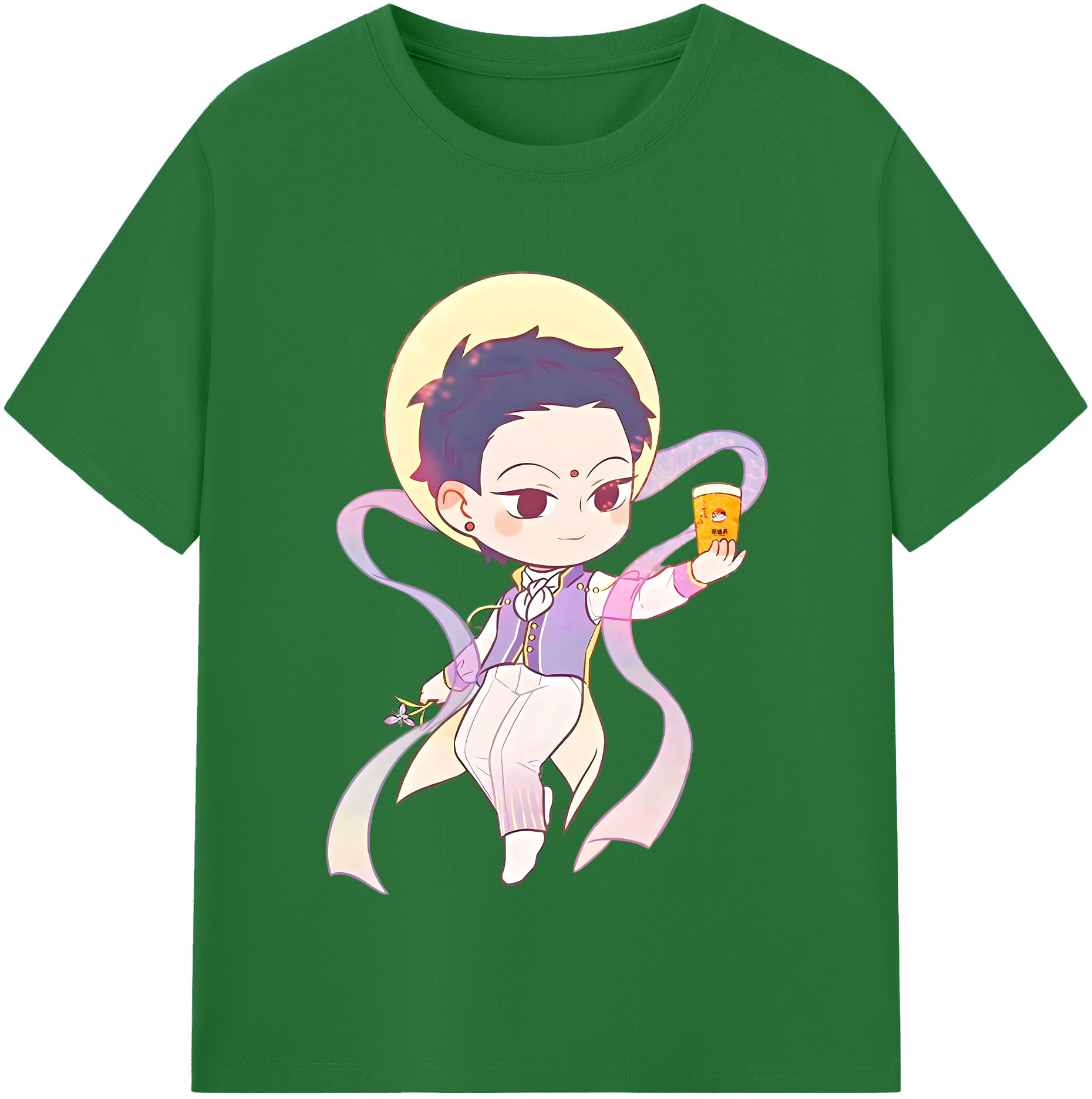 （画像用） Ne Zha 2 ナタ 魔童の大暴れ 綿100％半袖Tシャツ（フロントプリント）