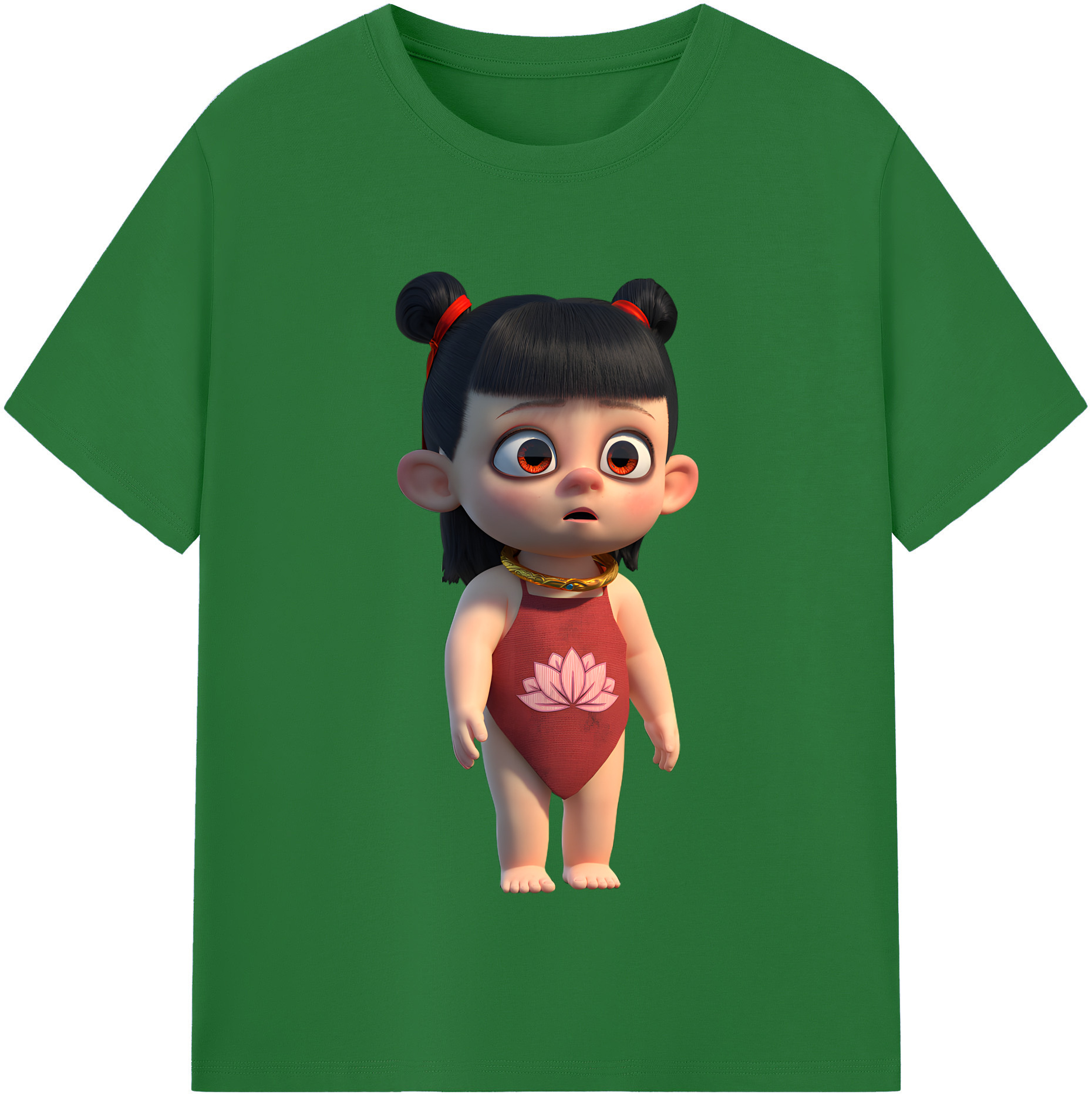 （画像用） Ne Zha 2 ナタ 魔童の大暴れ 綿100％半袖Tシャツ（フロントプリント）
