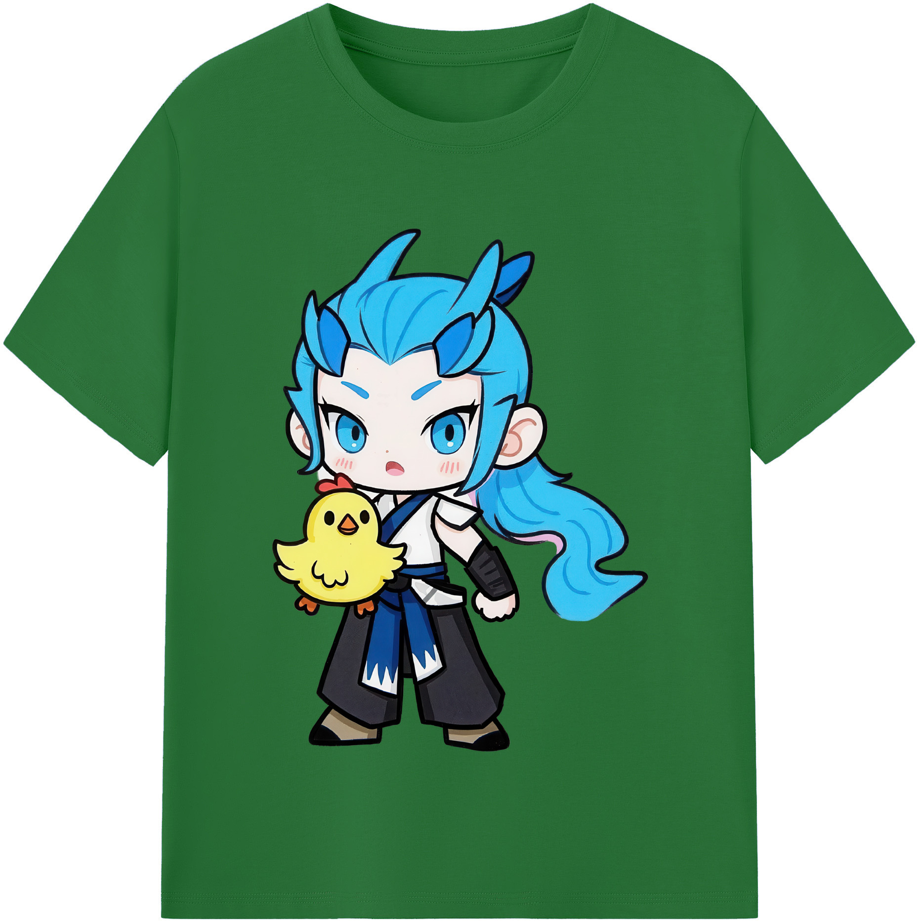 （画像用） Ne Zha 2 ナタ 魔童の大暴れ 綿100％半袖Tシャツ（フロントプリント）