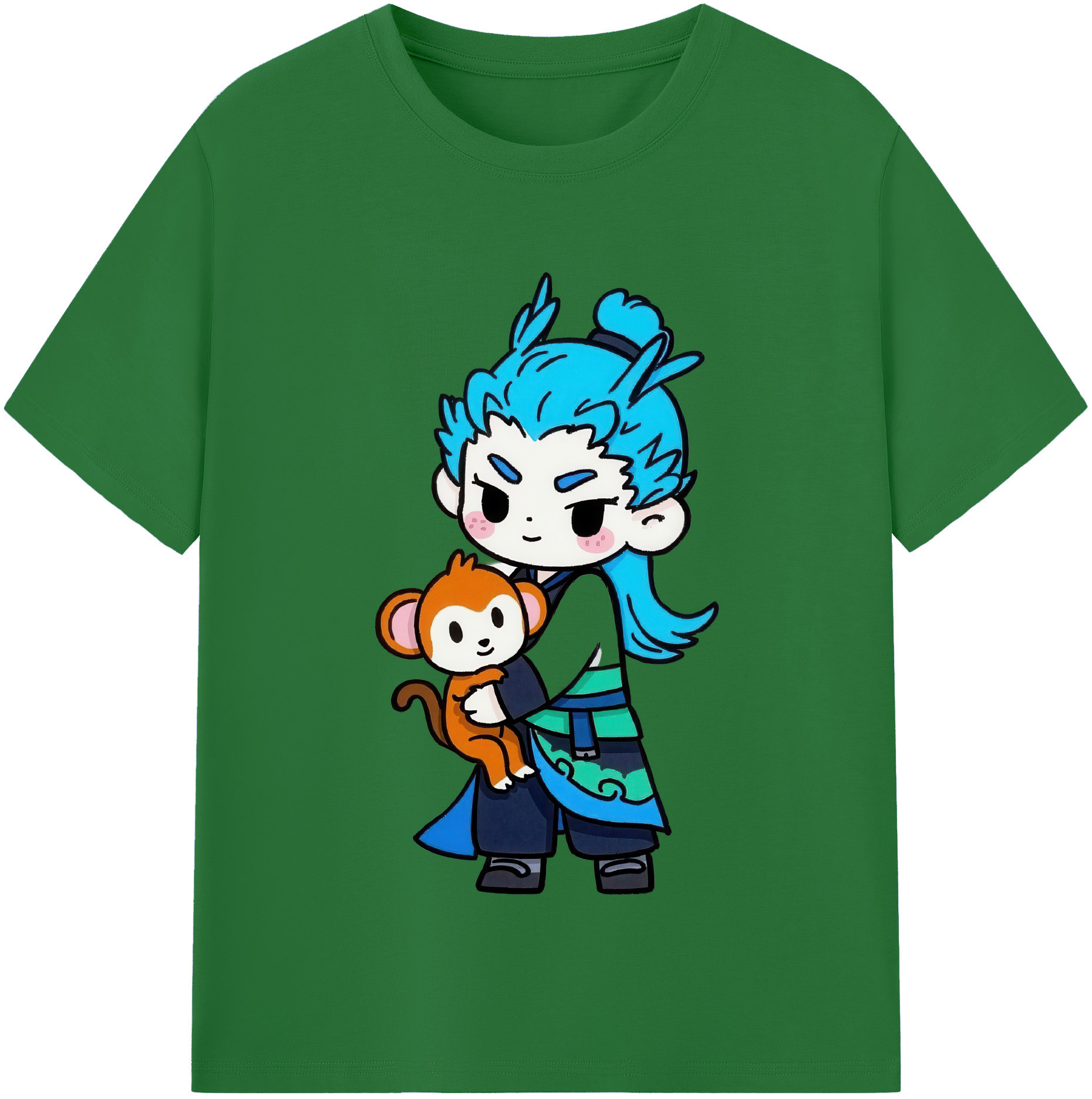 （画像用） Ne Zha 2 ナタ 魔童の大暴れ 綿100％半袖Tシャツ（フロントプリント）