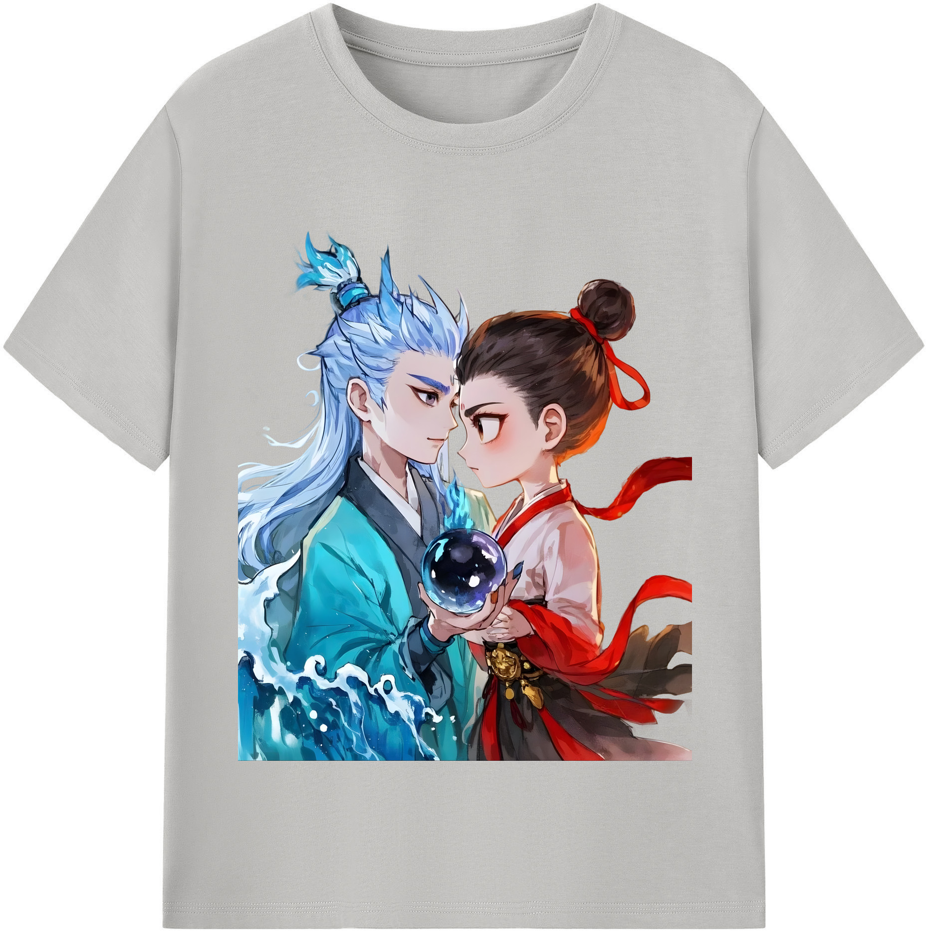 （画像用） Ne Zha 2 ナタ 魔童の大暴れ 綿100％半袖Tシャツ（フロントプリント）