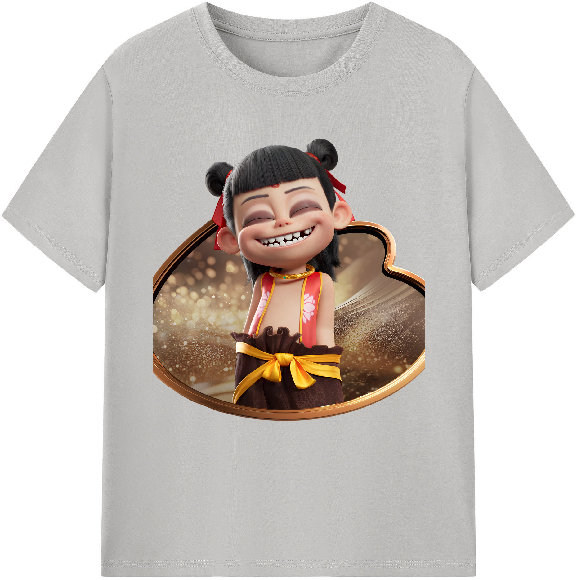 （画像用） Ne Zha 2 ナタ 魔童の大暴れ 綿100％半袖Tシャツ（フロントプリント）