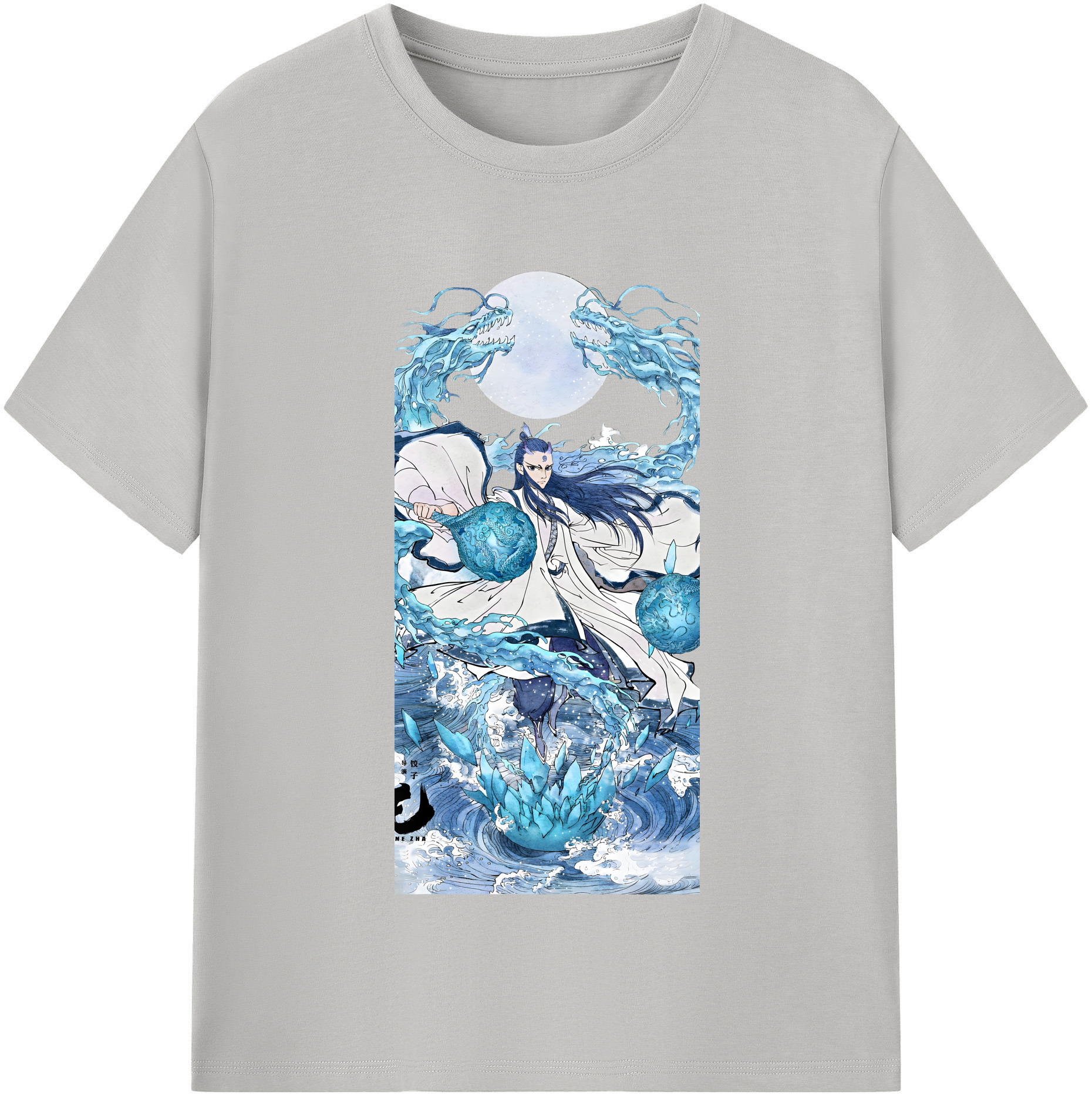（画像用） Ne Zha 2 ナタ 魔童の大暴れ 綿100％半袖Tシャツ（フロントプリント）