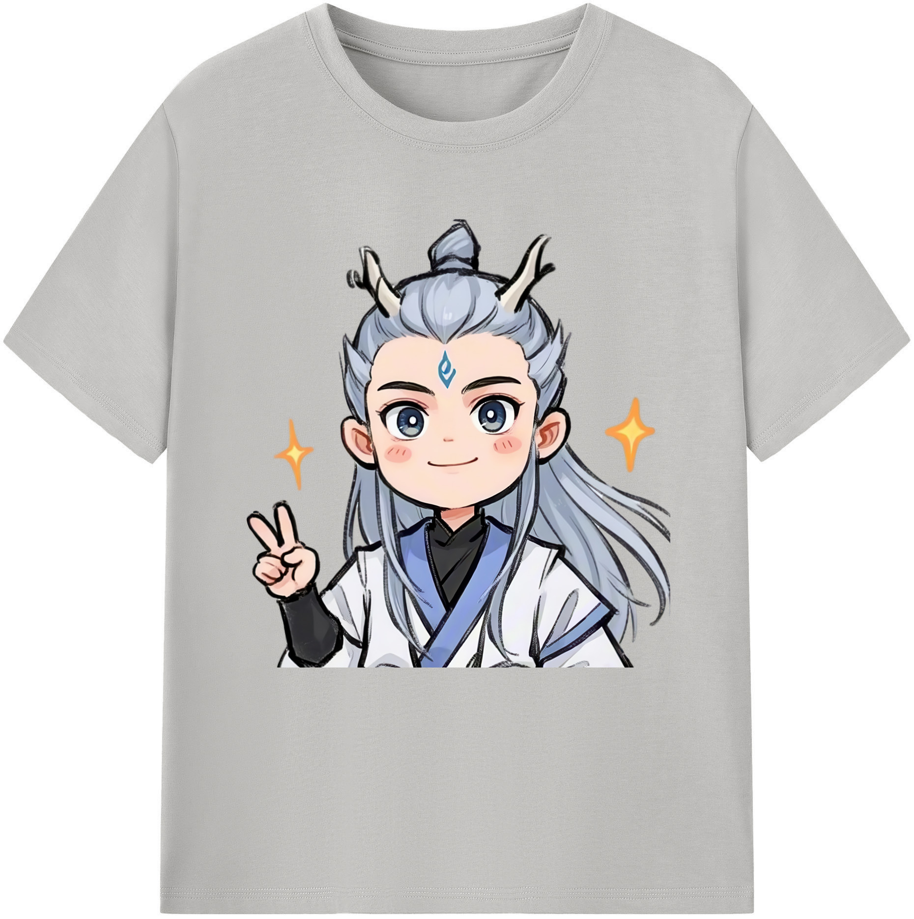 （画像用） Ne Zha 2 ナタ 魔童の大暴れ 綿100％半袖Tシャツ（フロントプリント）