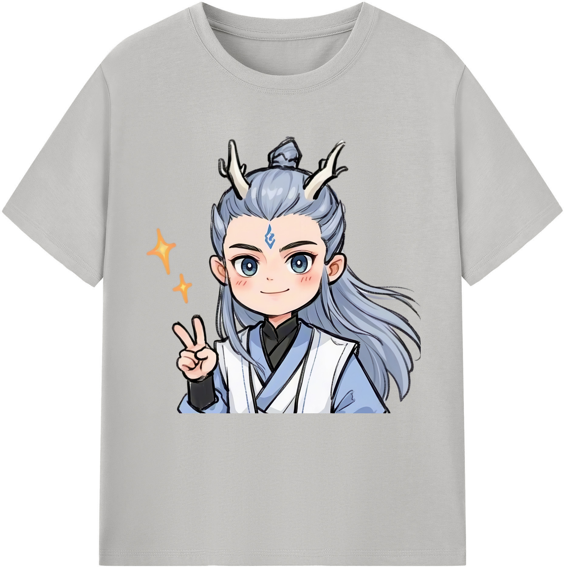 （画像用） Ne Zha 2 ナタ 魔童の大暴れ 綿100％半袖Tシャツ（フロントプリント）
