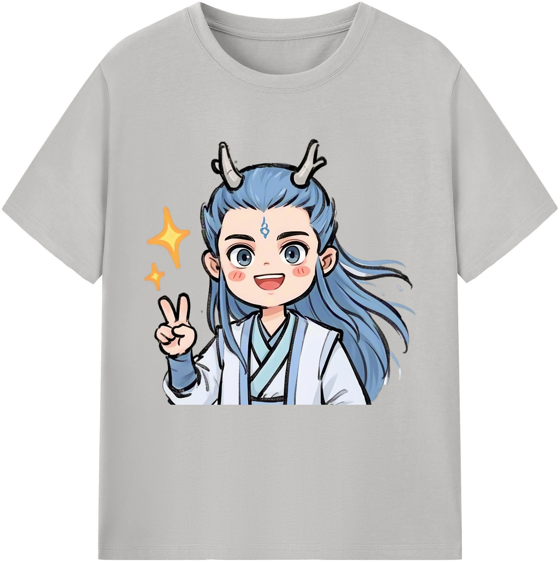 （画像用） Ne Zha 2 ナタ 魔童の大暴れ 綿100％半袖Tシャツ（フロントプリント）